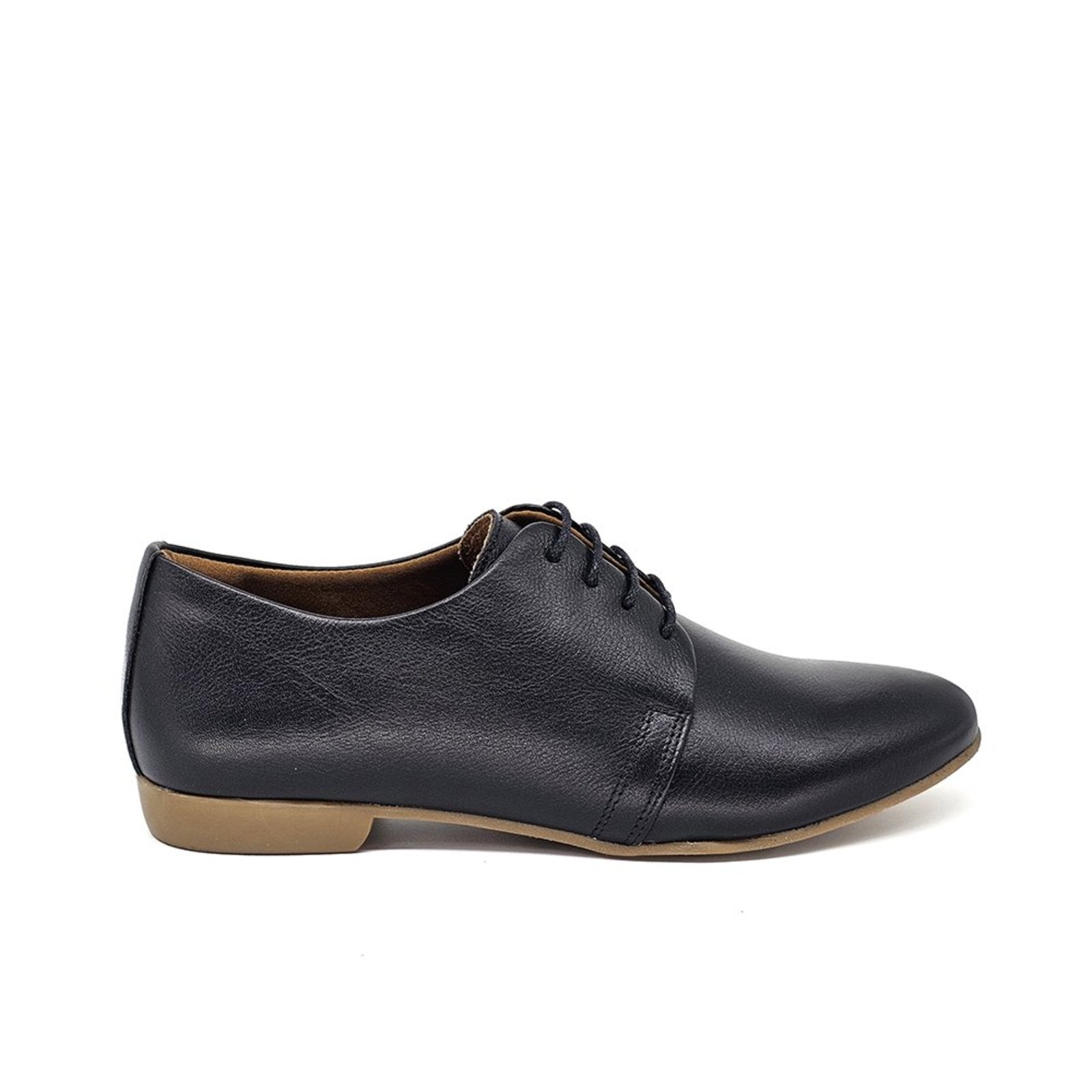 TRO010 SAPATO AMARRAR TROIAN - COURO CFT PRETO LUSTRO.