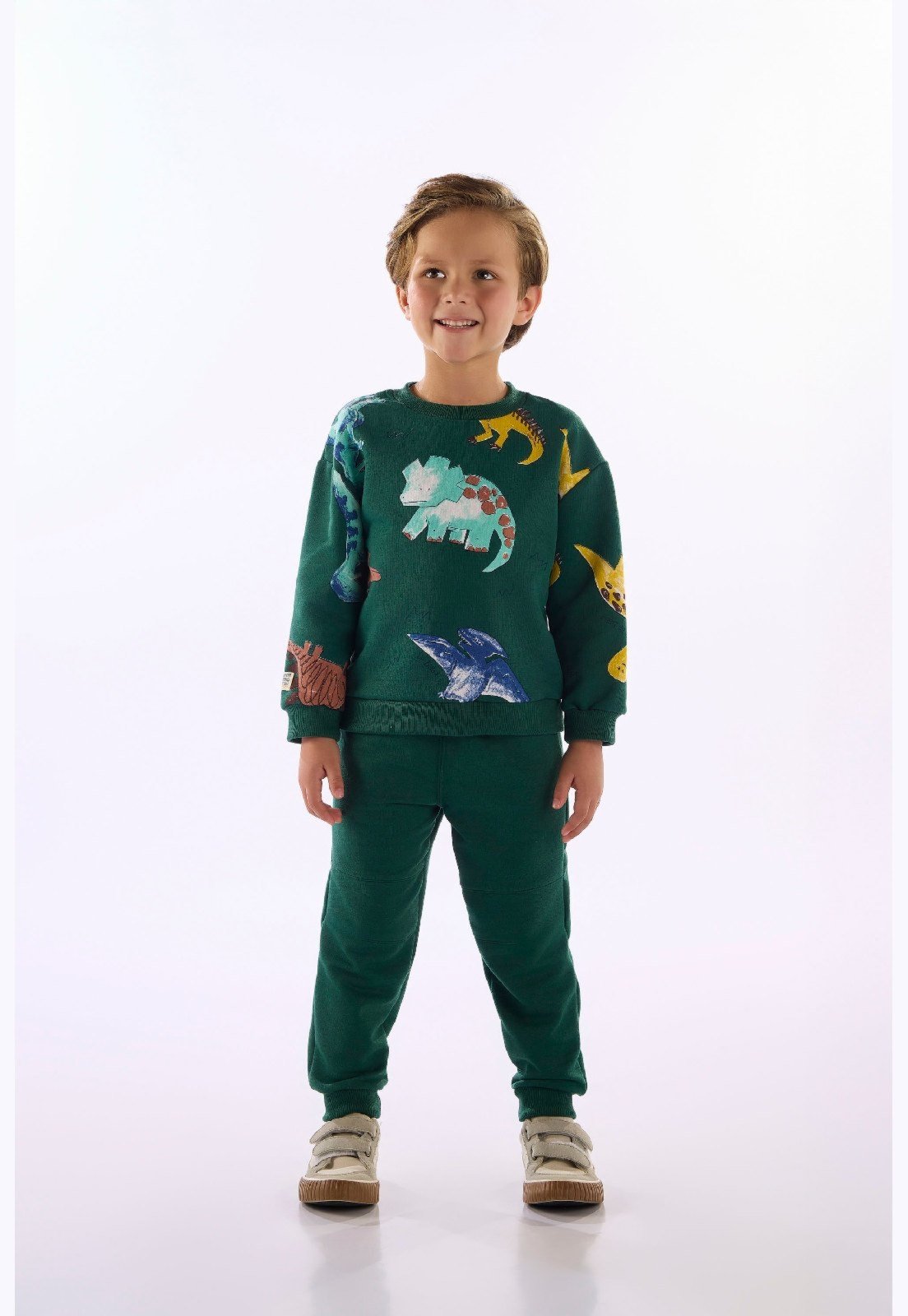 Infantil - Conjunto Moletom Dino Up Baby Branco