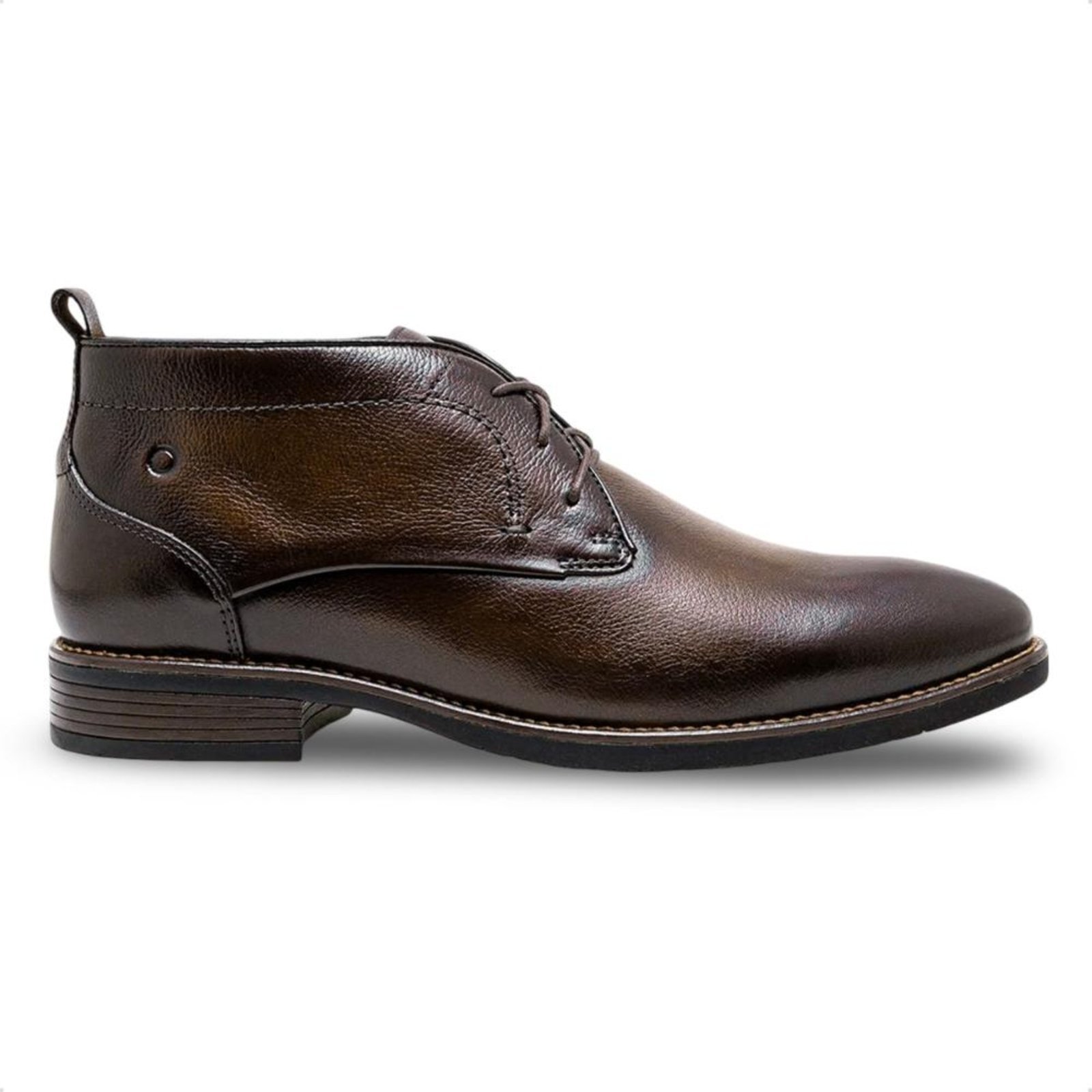 Bota Couro Democrata Masculina Taylor Hi-Soft Cano Curto Marrom