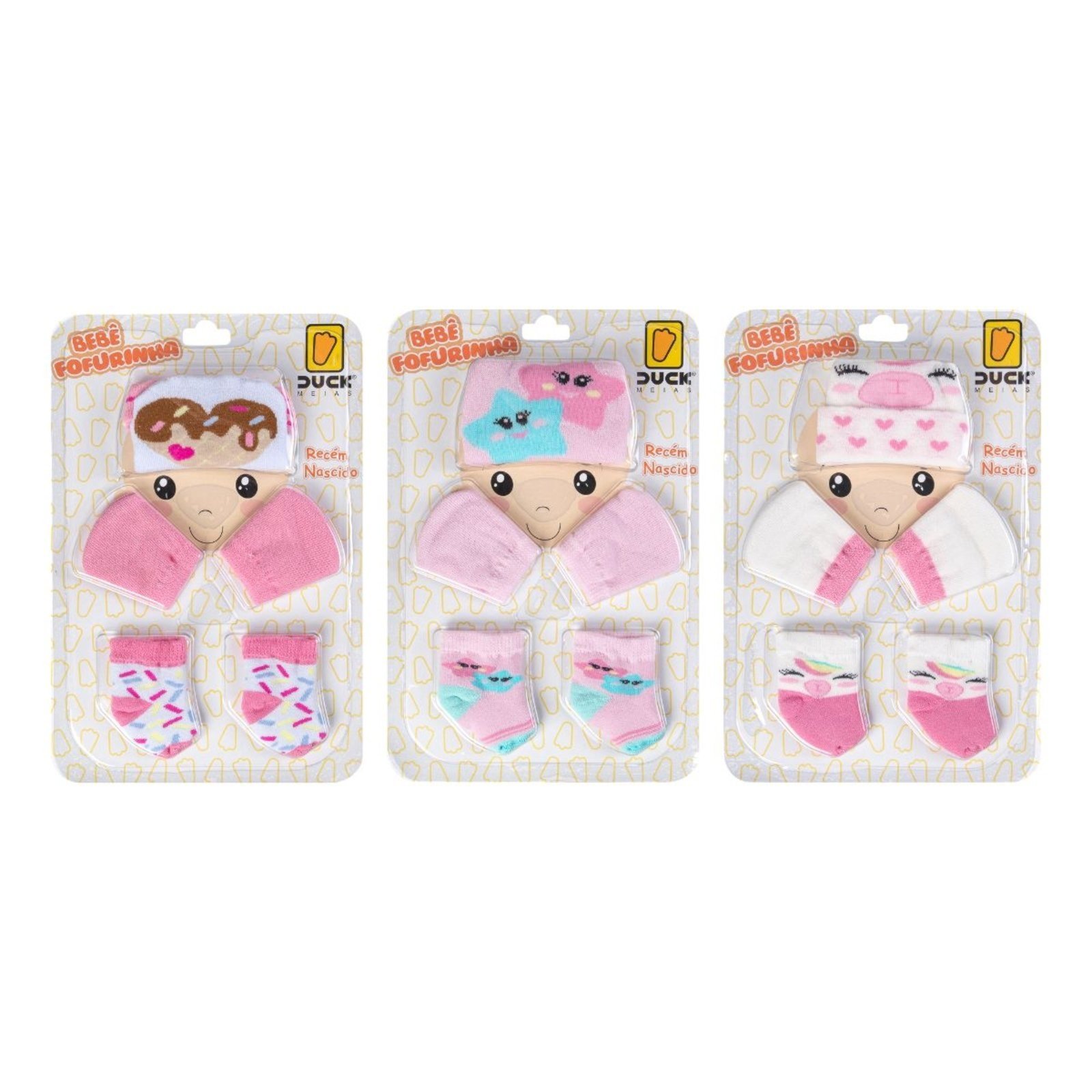Infantil - Kit 3 conjunto enxoval toca luva e meia recém nascido , conjunto fofo, ideal para usar em qualquer momento