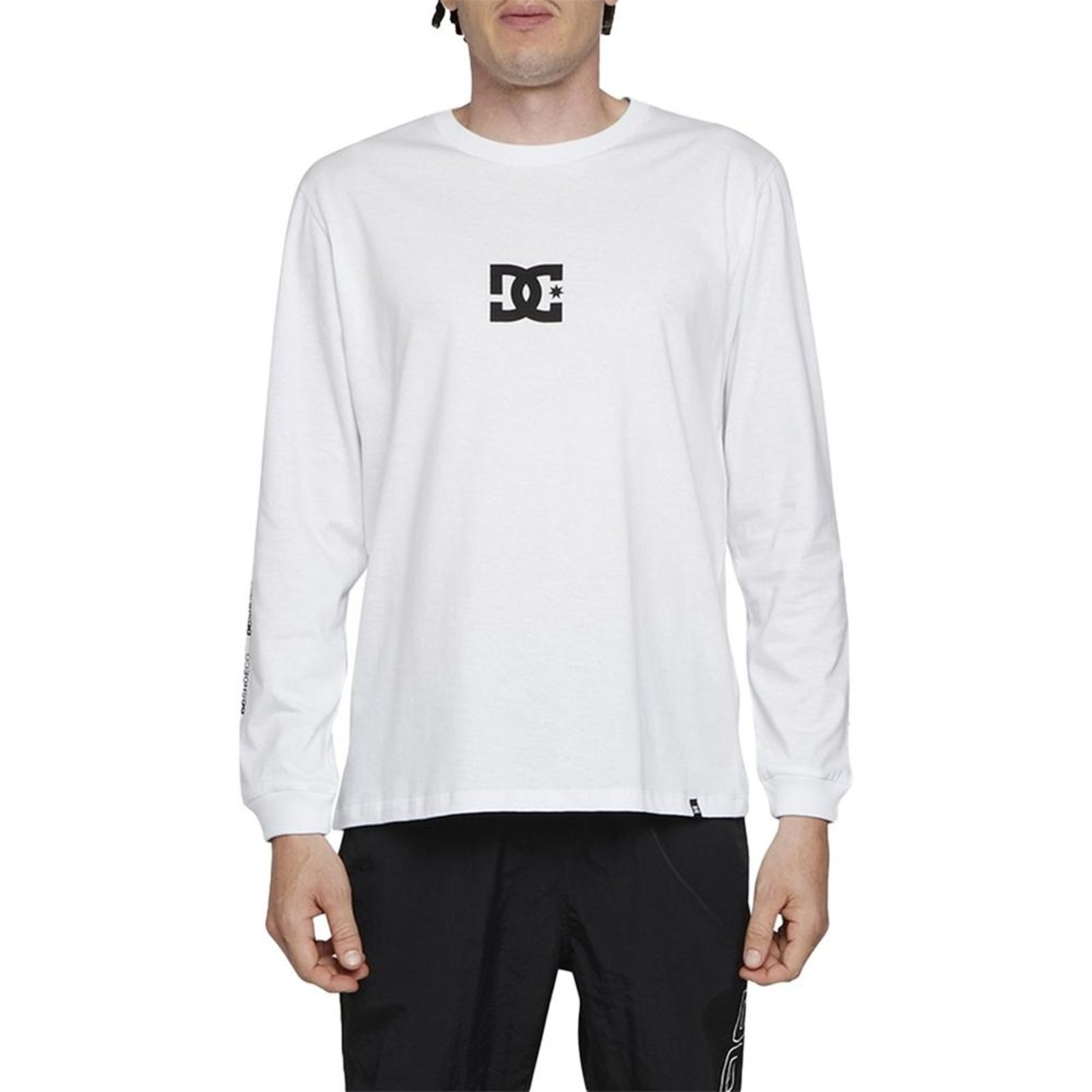 Camiseta DC Shoes Manga Longa Minimal Stripe WT24 Branco