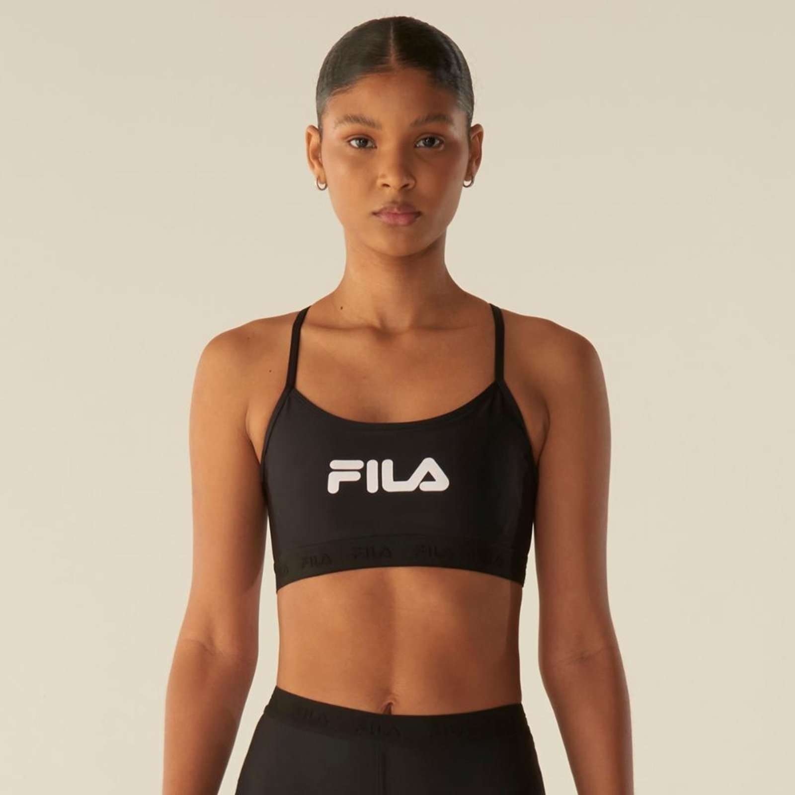 Top Fila Alça Train Elastic V Feminino Incolor