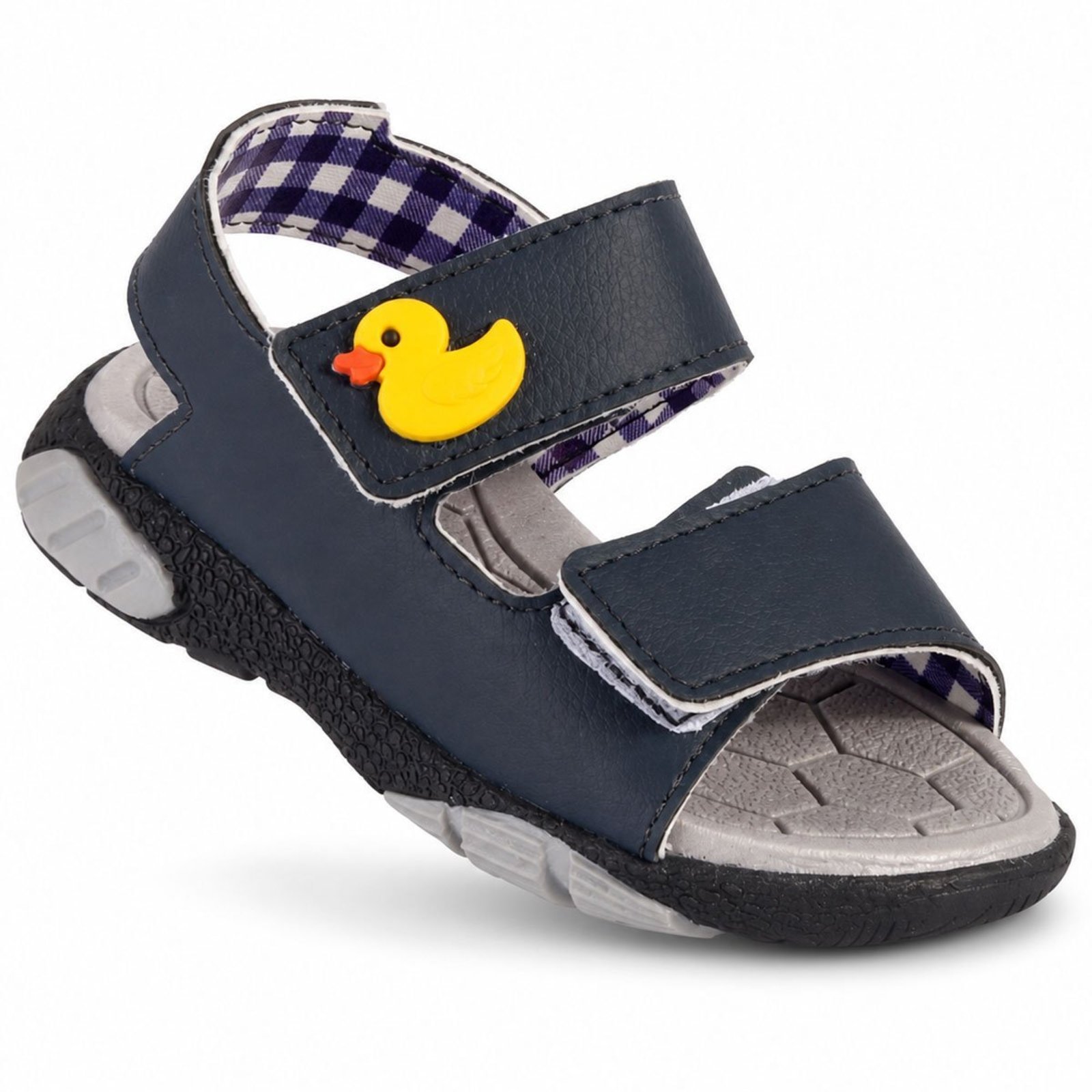Infantil - Papete Masculina Bee Happy Azul Marinho com Detalhe de Patinho e Fechamento em Tira autocolante