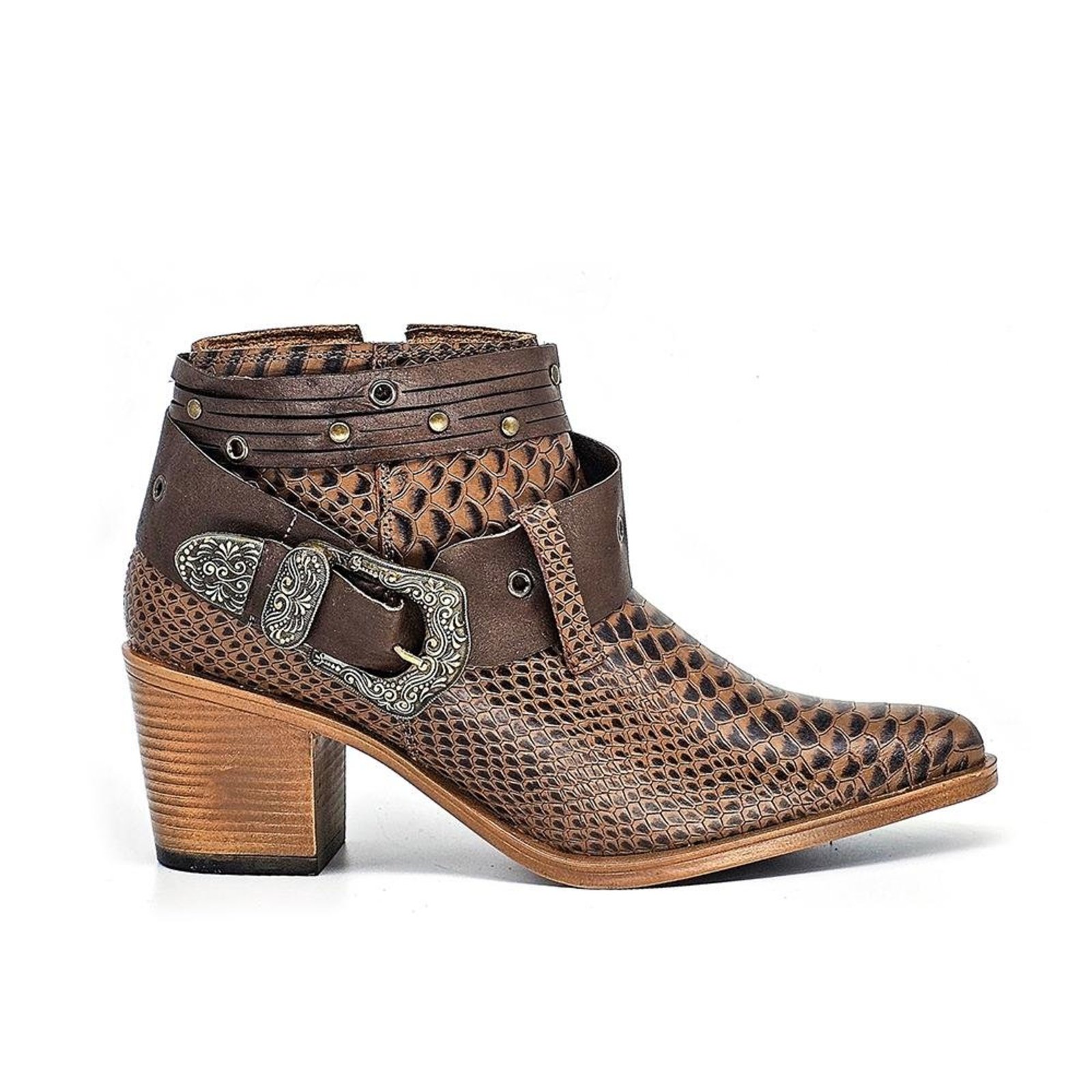 Bota Feminina NAS008 Couro Anac Cafe Terracota Incolor