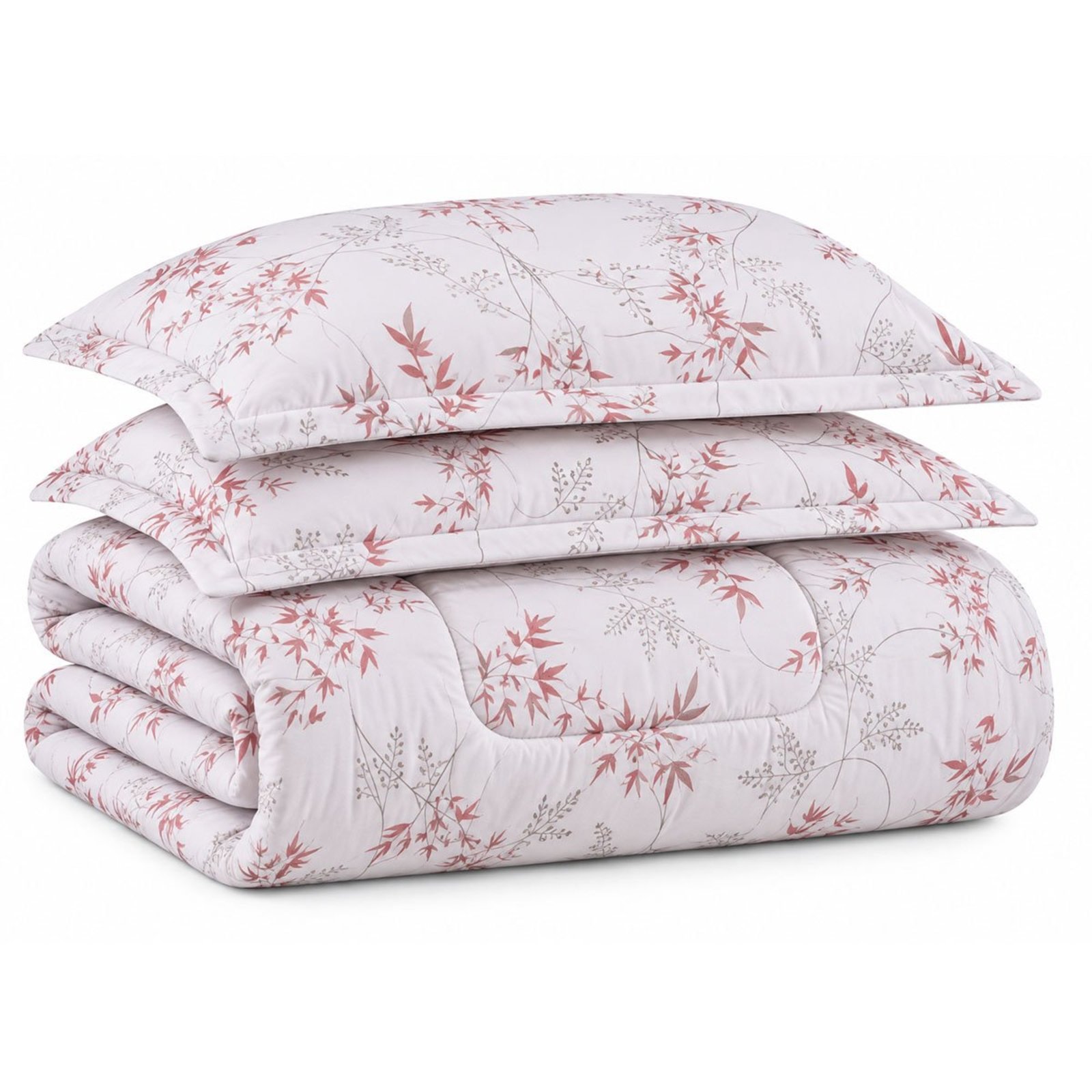Kit Edredom Cobertor Zurique King Dupla Face Micropercal Estampado 400 Fios 3 Peças Floral Rosê