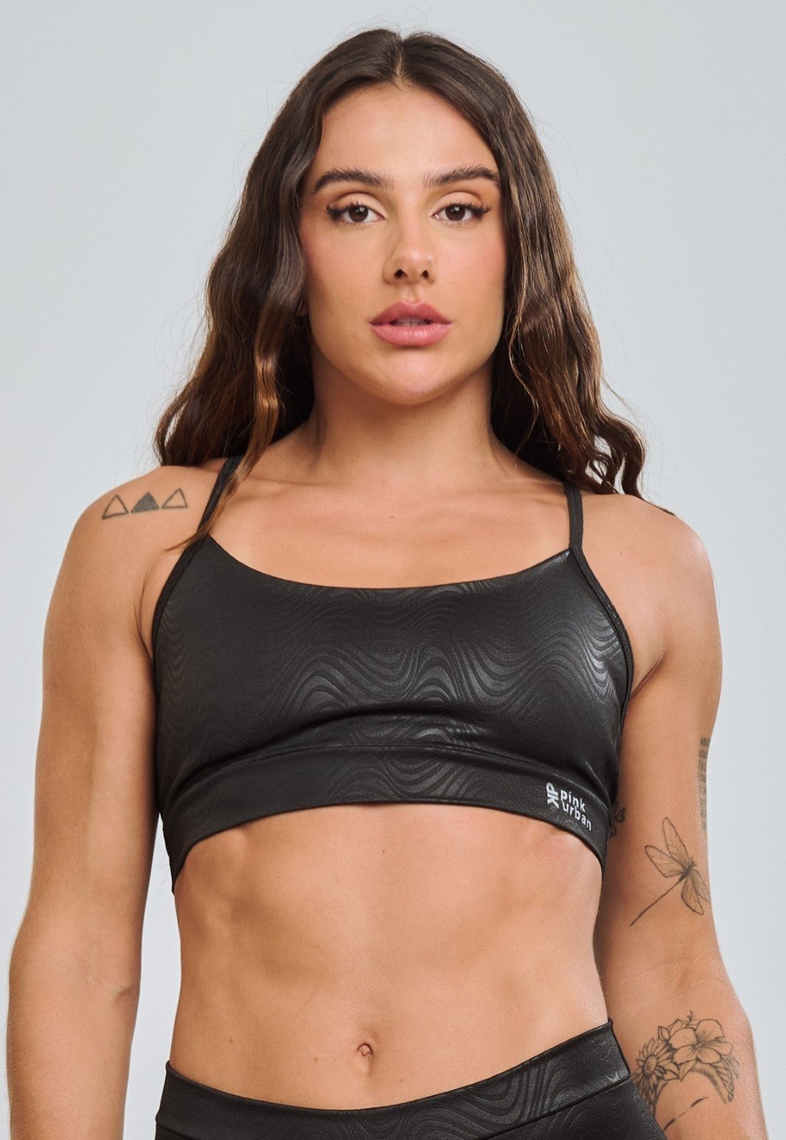 Top Fitness Pink Urban Alcinha Enigma Sustentação Cirrê Costas Nua Blackout Zero Transparência