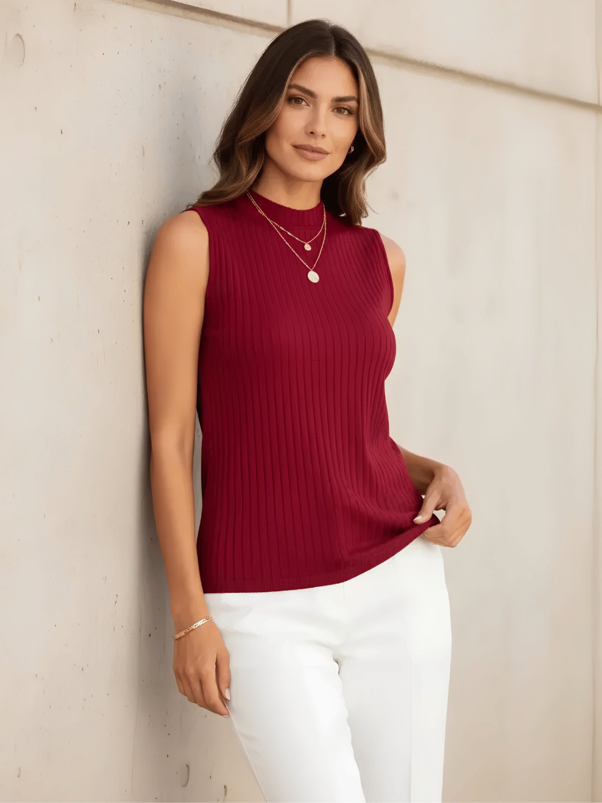 Blusa Regata Canelada Feminina Slim Lunender