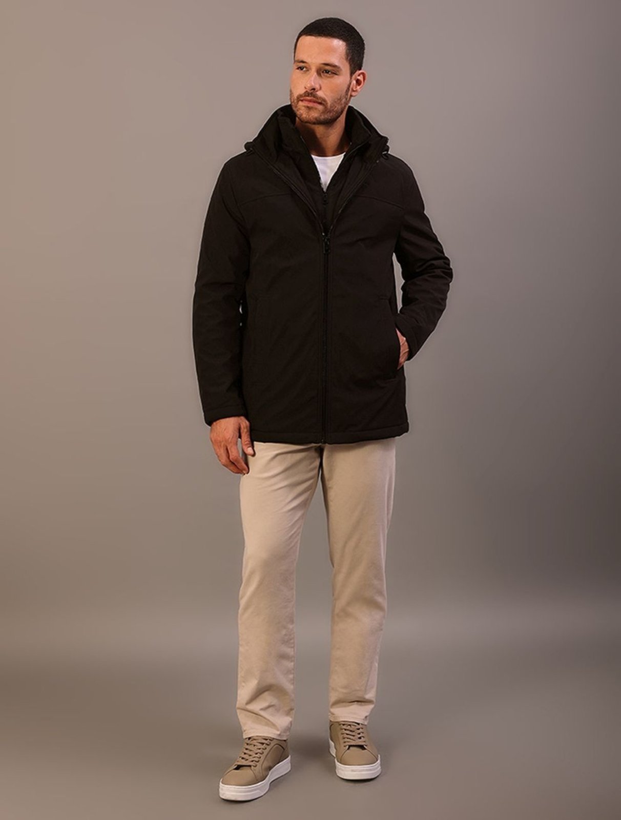 Jaqueta Masculina Com Capuz Calvin Klein Jeans - Preto Calvin Klein Jeans