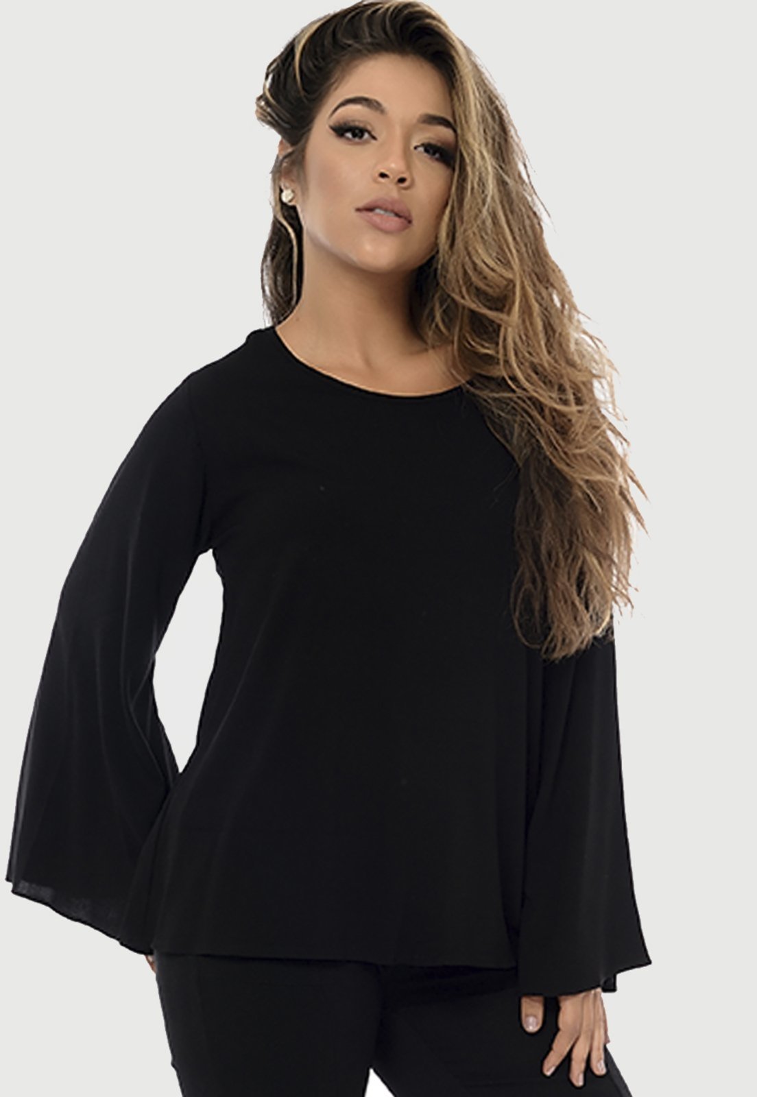 Vista 3 Blusa Bata Decote Redondo B’Bonnie Betina B'Bonnie branco B'Bonnie branco