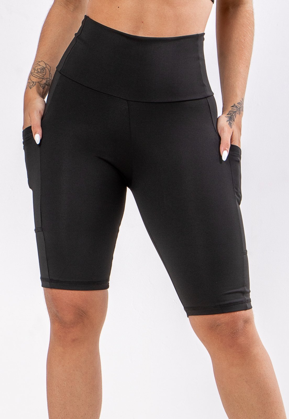 Bermuda Biker Rioutlet Com Bolso Preta