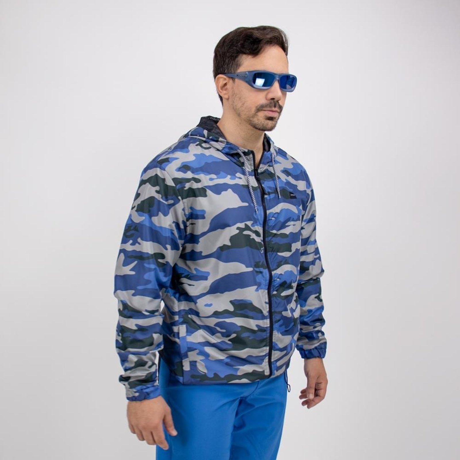 Casaco Jaqueta Oakley Windbreaker Camuflado Azul