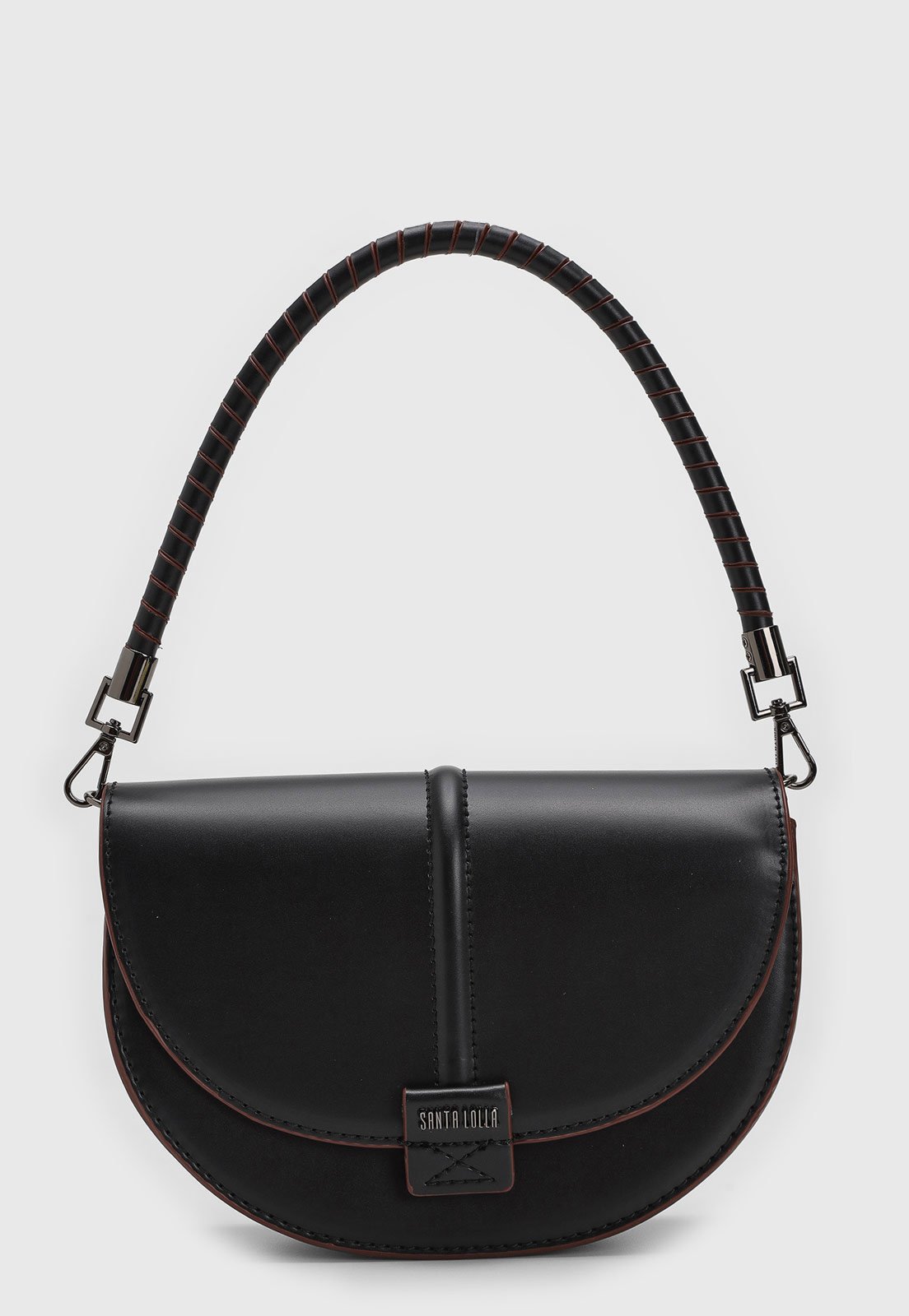 Bolsa Tiracolo Santa Lolla Alça Dupla Preta