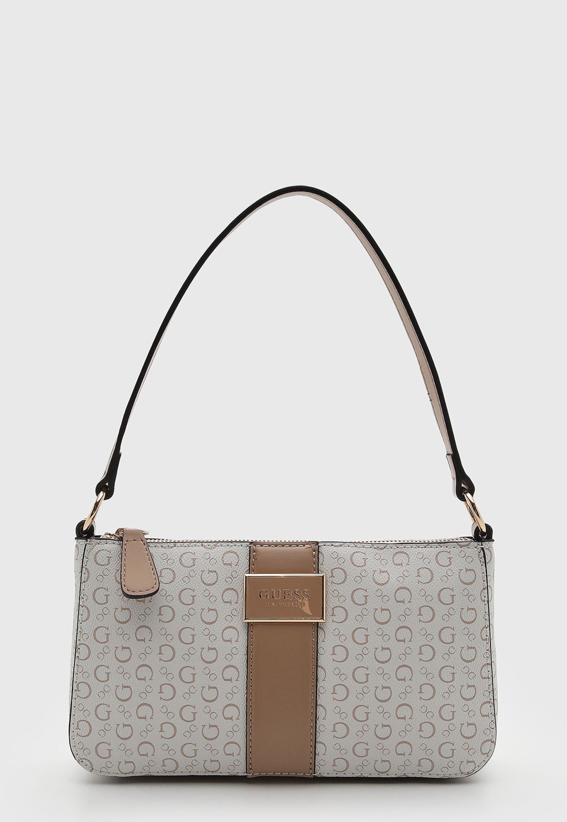 Bolsa Feminina Guess Estruturada Monograma Off-White
