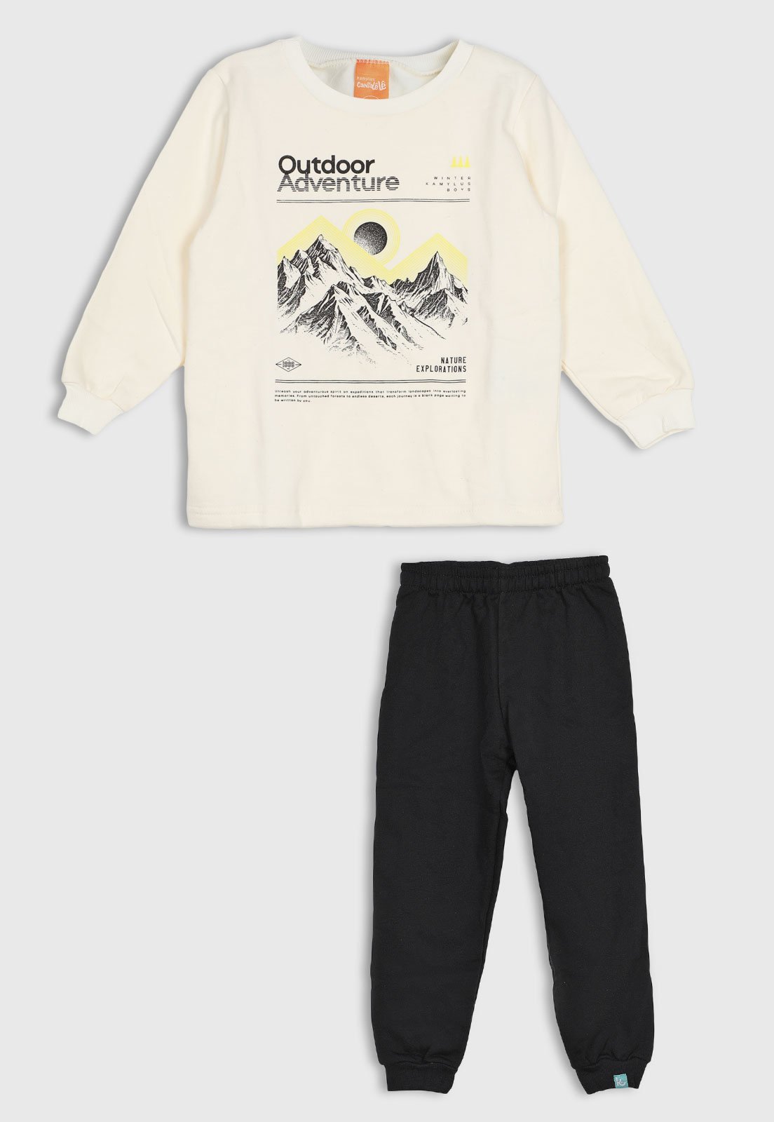 Infantil - Conjunto Kamylus Estampa Natureza Preto