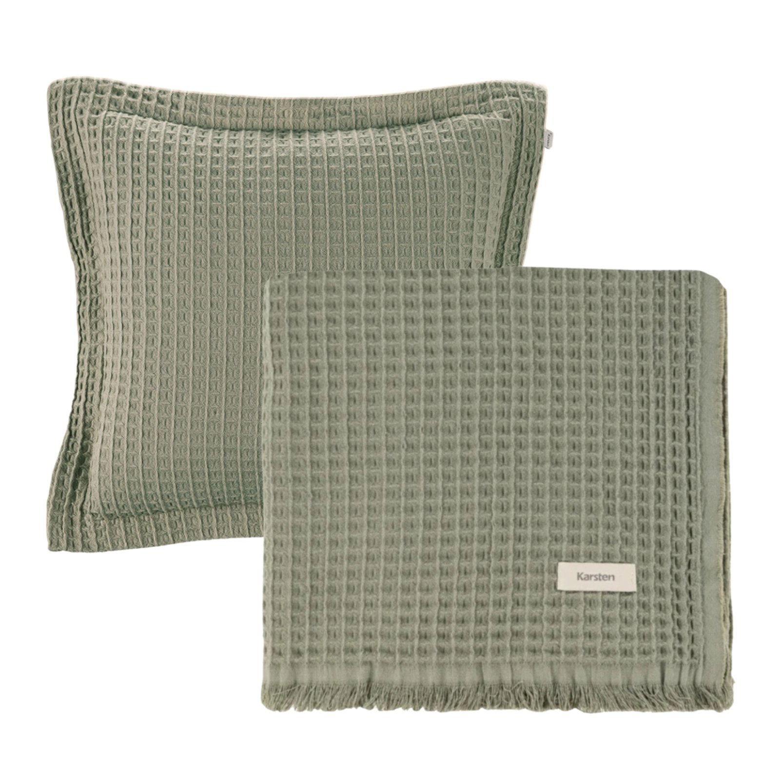 Kit Manta Almofada Decorativa Karsten Denver Verde