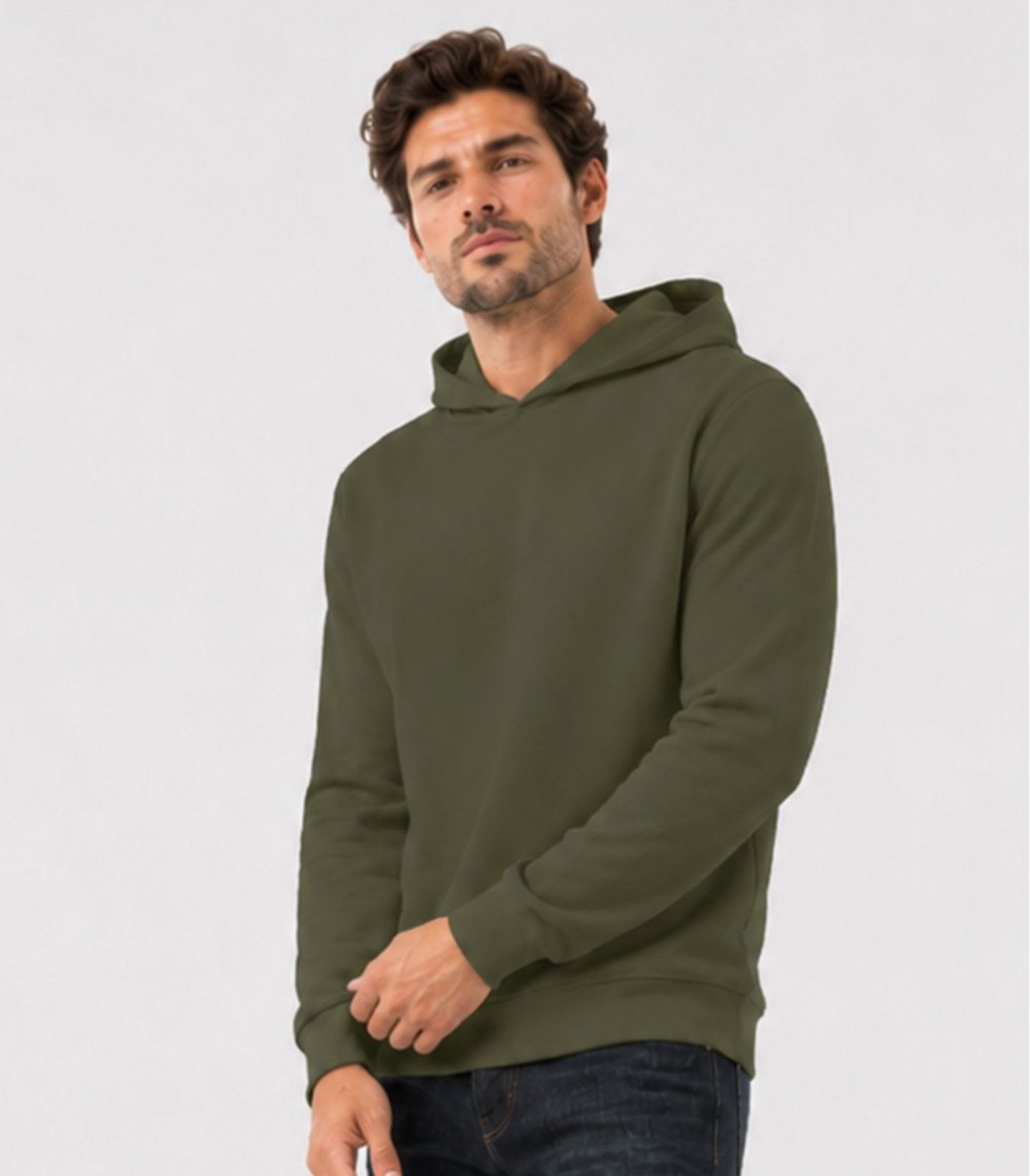 Blusão Com Capuz Em Moletom Masculino Select Verde