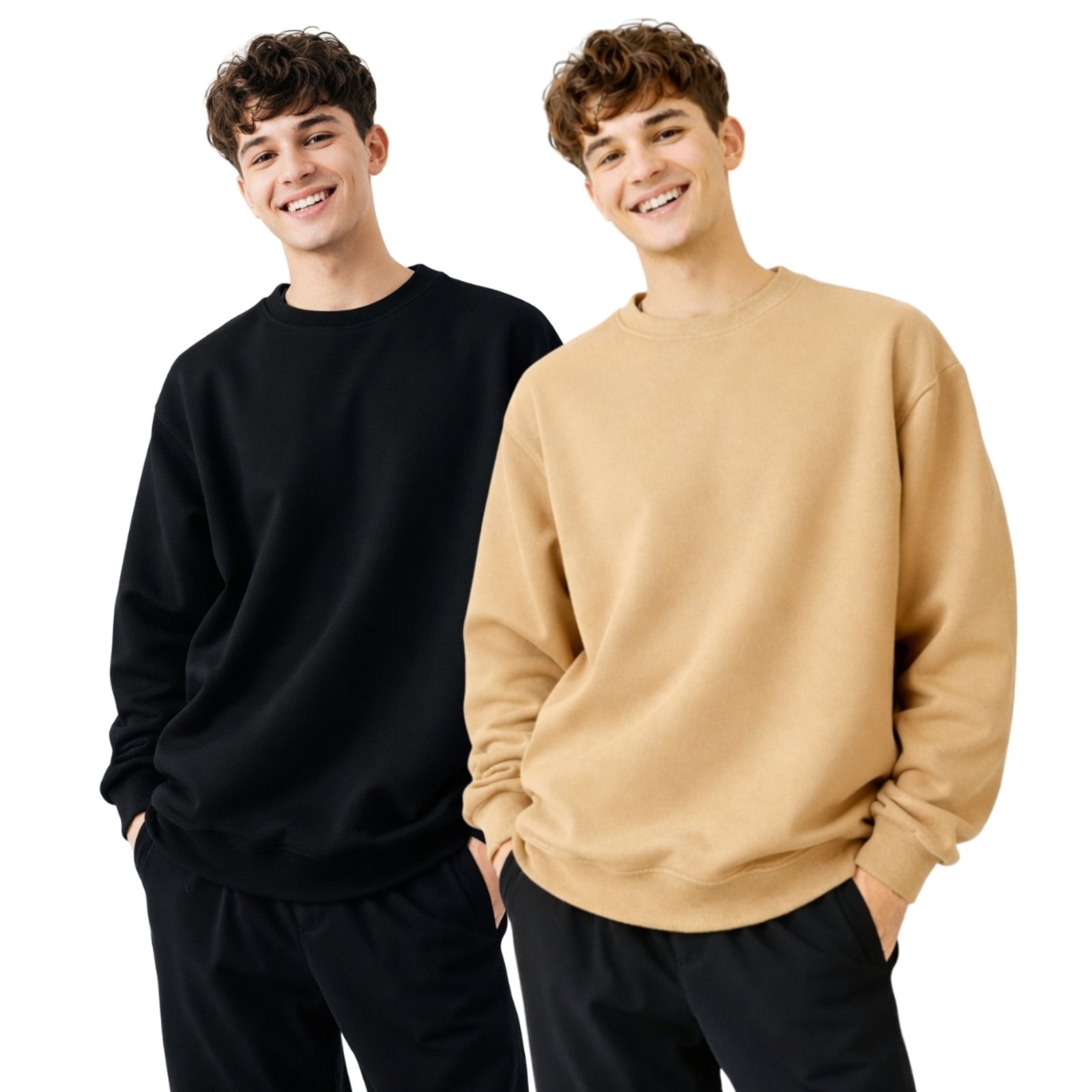 Kit 2 Blusas de Frio Moletom Sem Capuz Confortavel Macio Liso