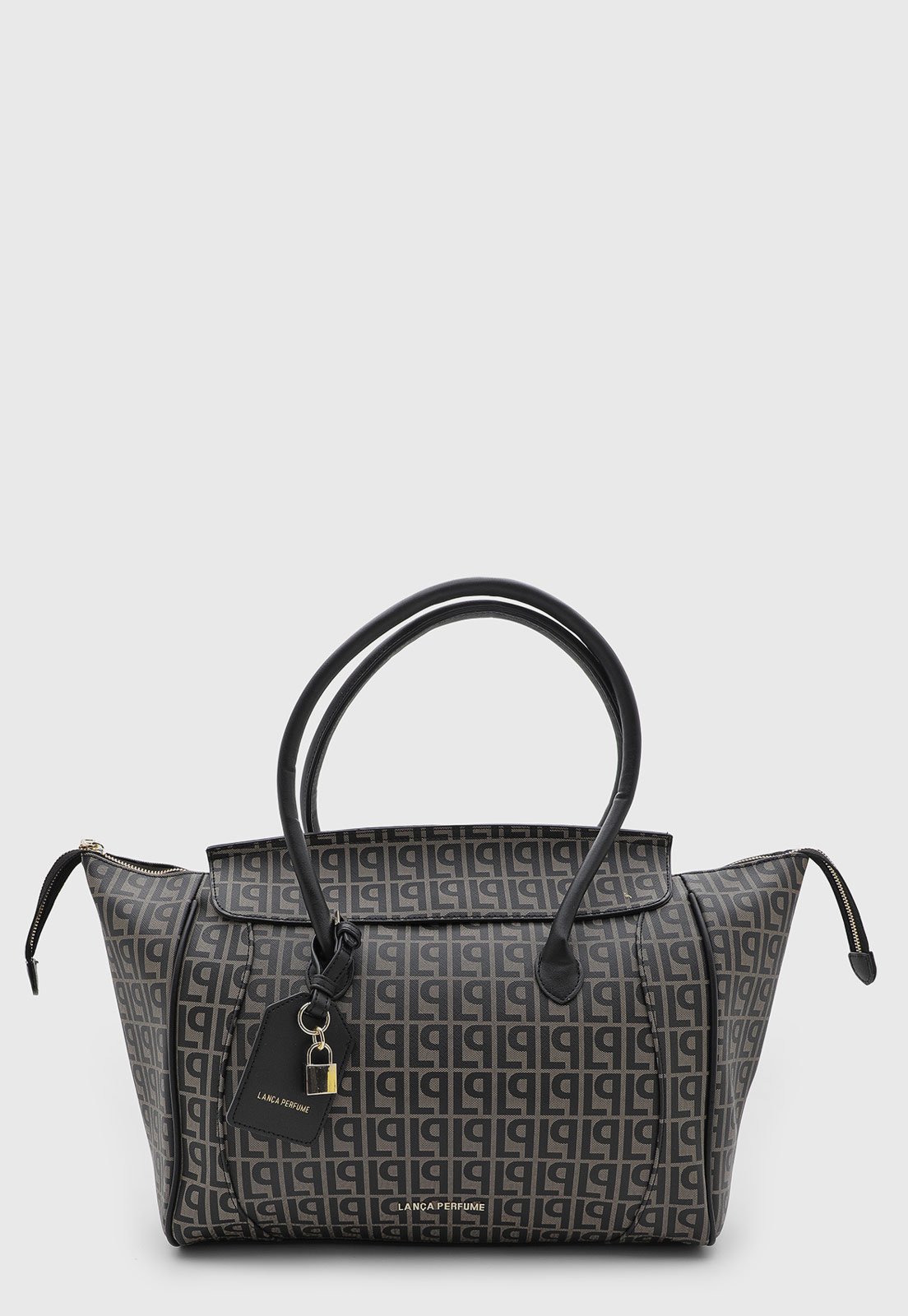 Bolsa Feminina Lança Perfume Grande Estruturada Marrom