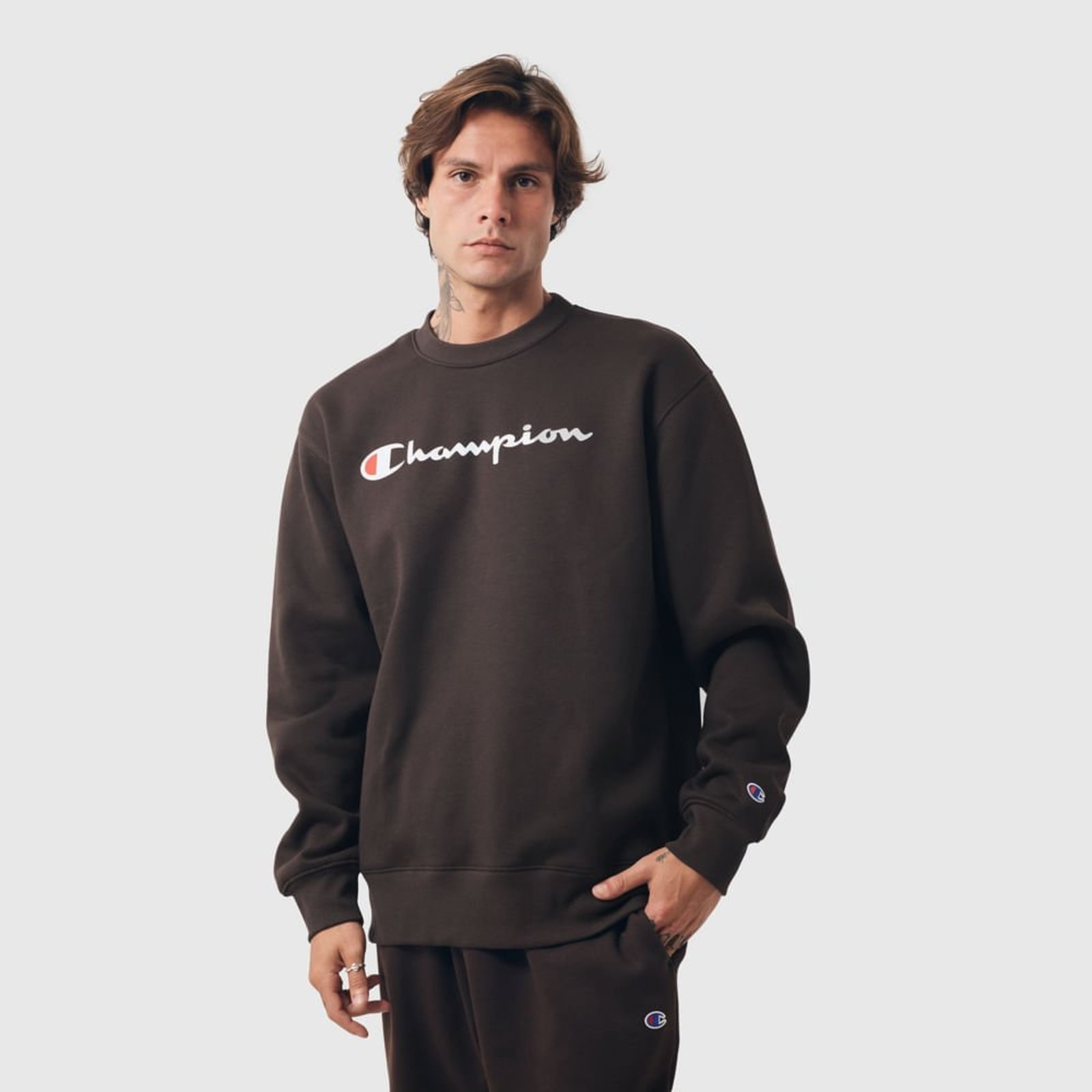 MOLETOM CHAMPION ATHLETIC CREWNECK LOGO SCRIPT INK