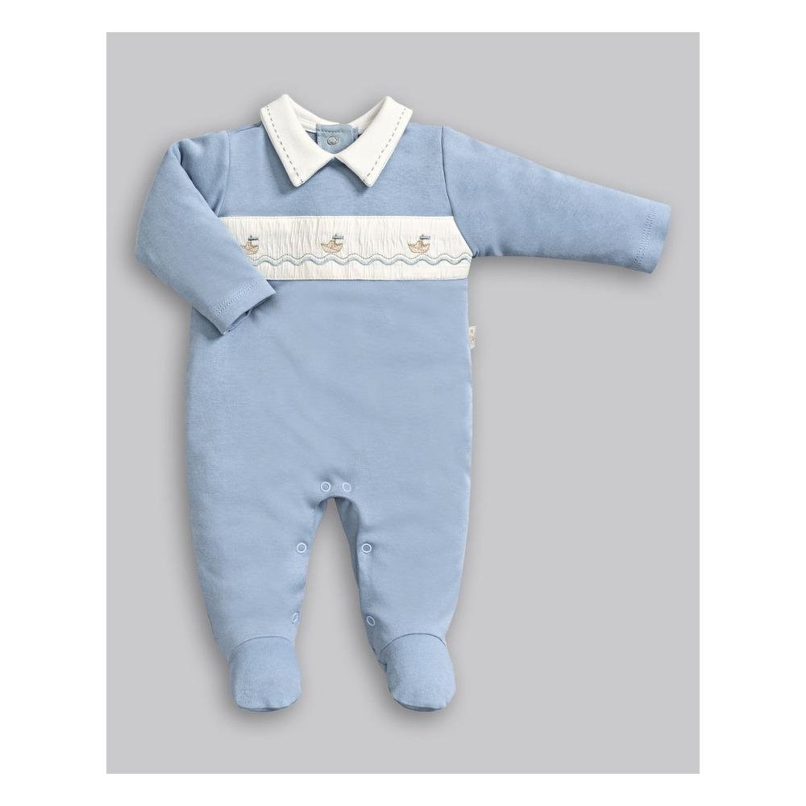 Infantil - Macacão de Longo com Gola Anjos Baby Azul M Azul