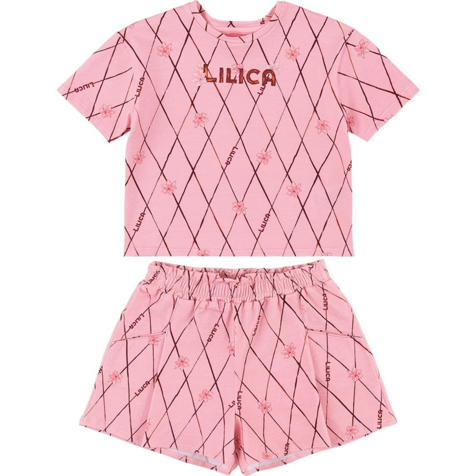 Infantil - Conjunto Curto Estampado Menina Lilica Ripilica