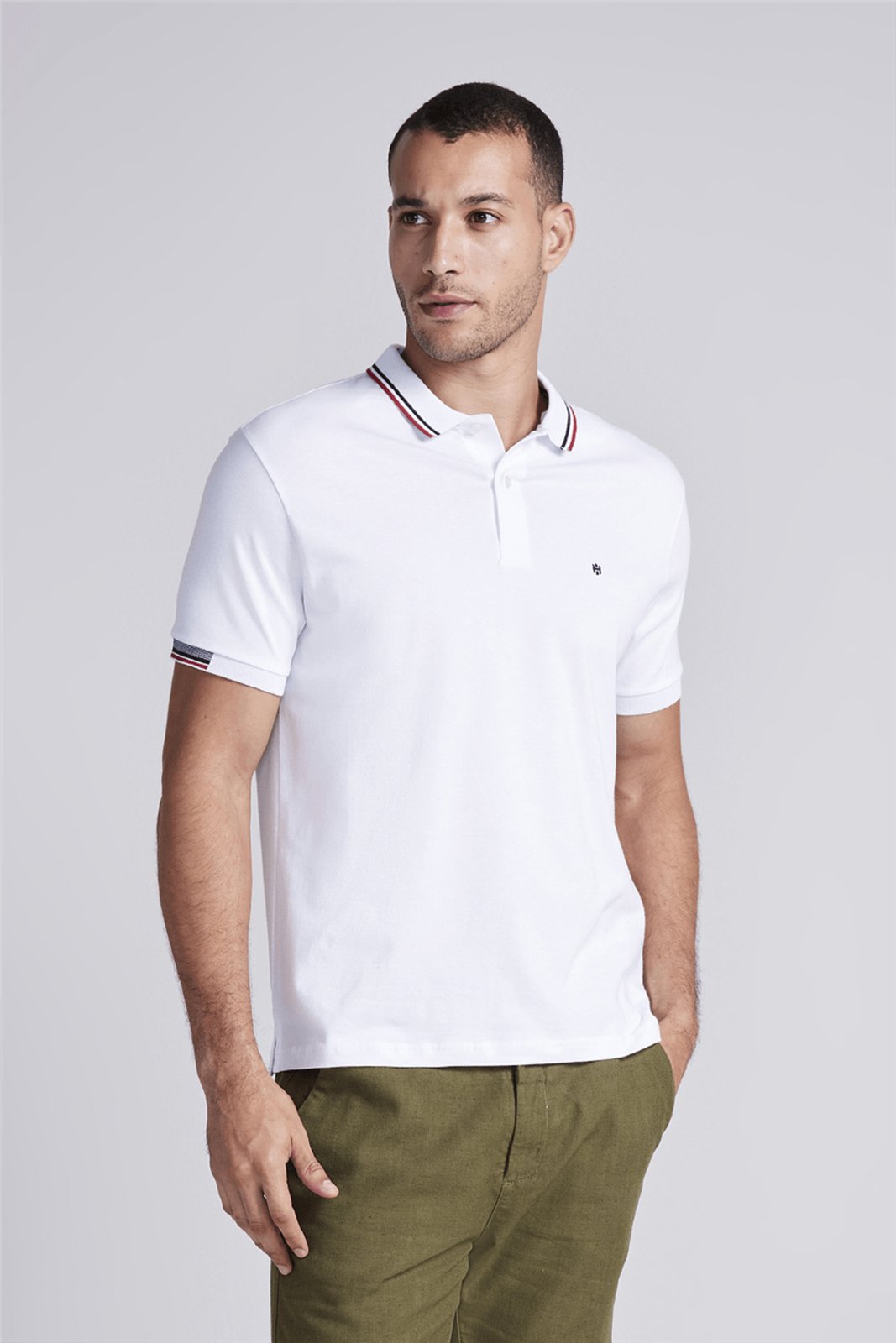 HIGHSTIL Camisa Polo Malha Comfort - Branco