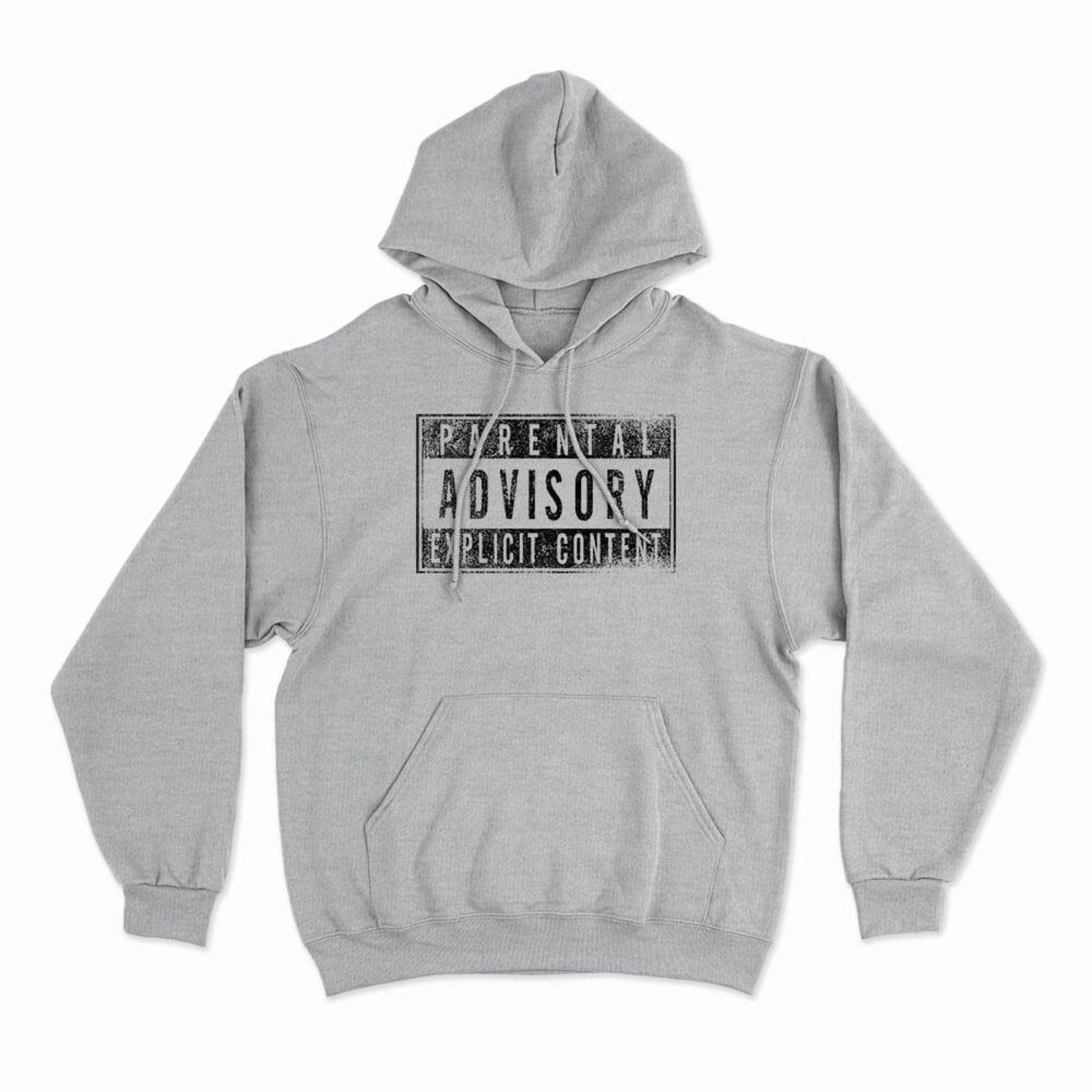 Moletom Com Capuz Parental Advisory - Mescla Cinza - Casual - Studio Geek