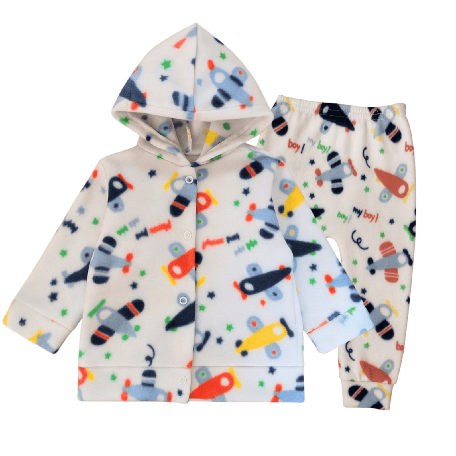 Infantil - Conjunto Agasalho Longo E Calça Soft Peluciado Inverno Azul