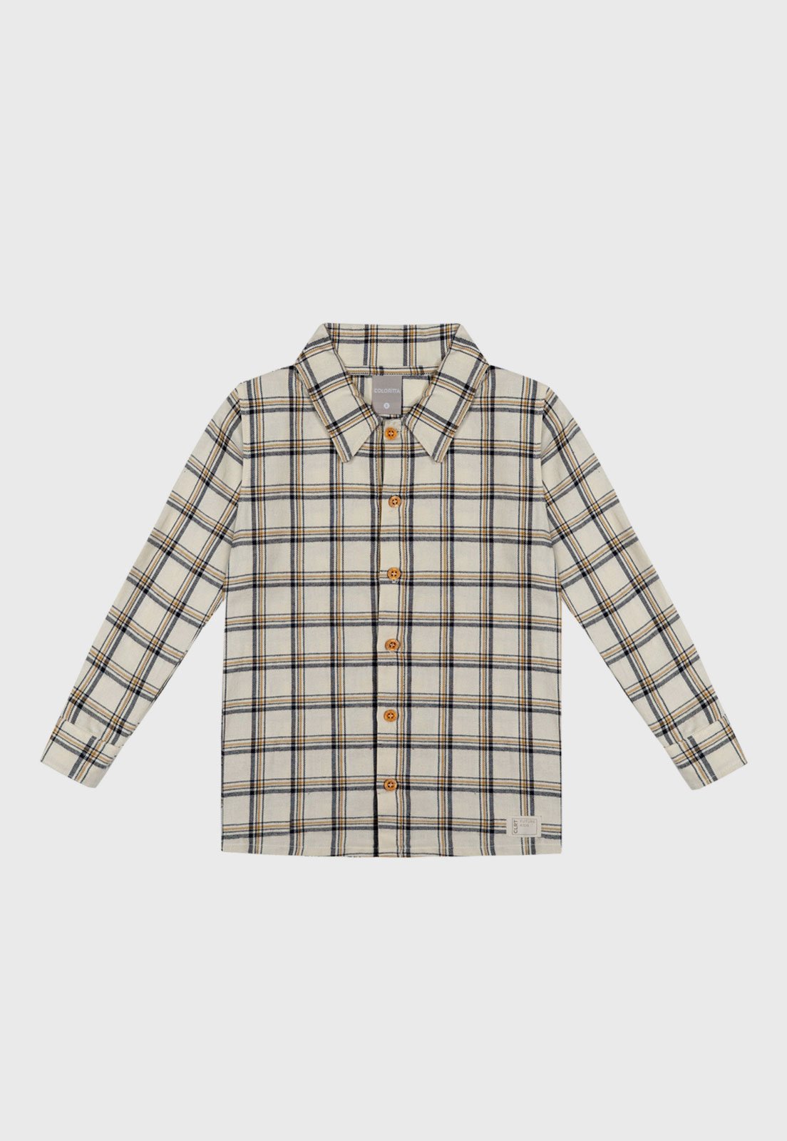 Infantil - Camisa Coloritta Xadrez Bege