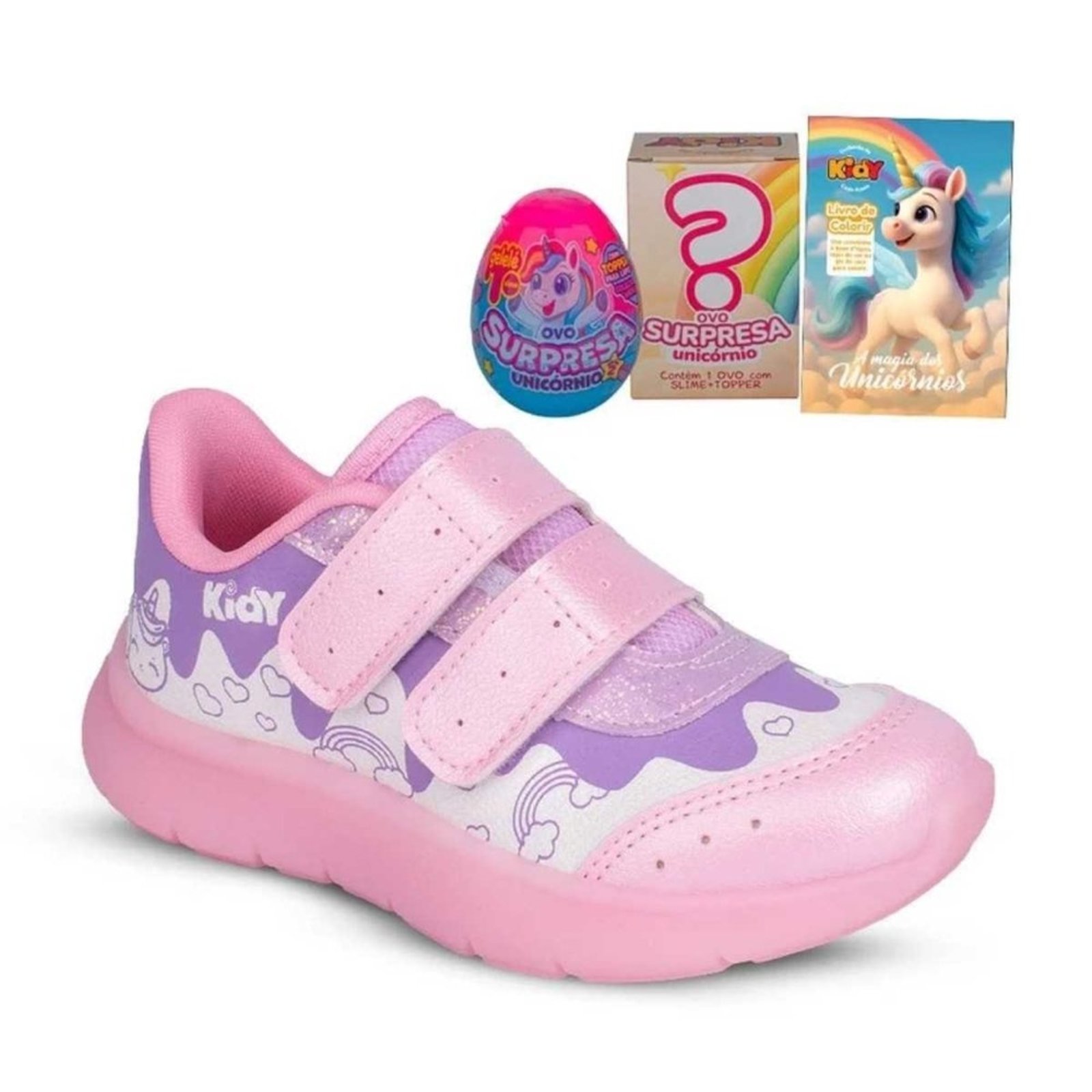 Infantil - Tênis Menina Kidy Flex Baby Unicórnio Brindes