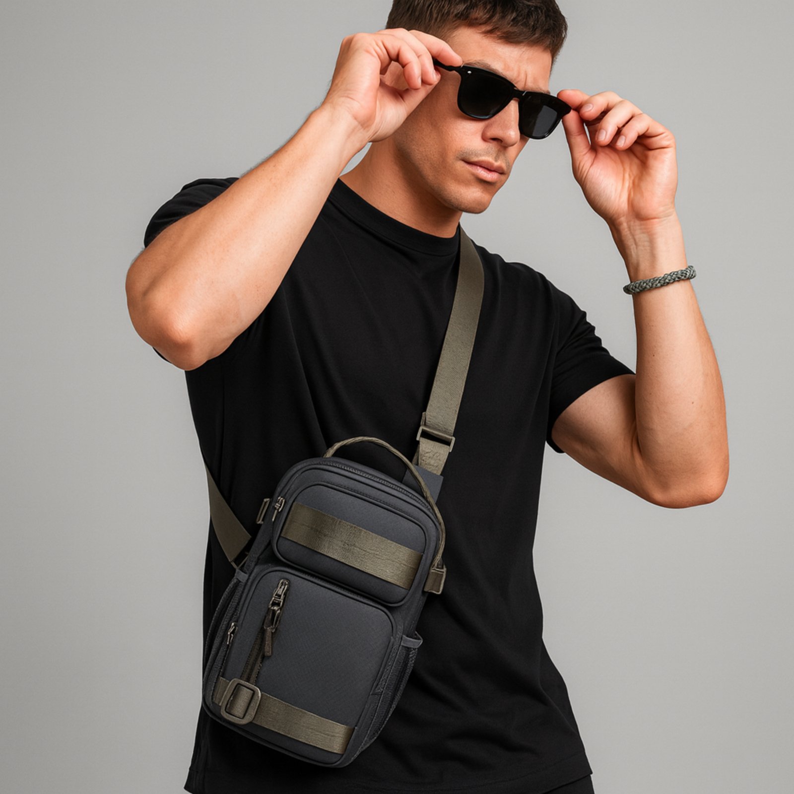Bolsa Transversal Masculina Shoulder Bag Mochila Lateral