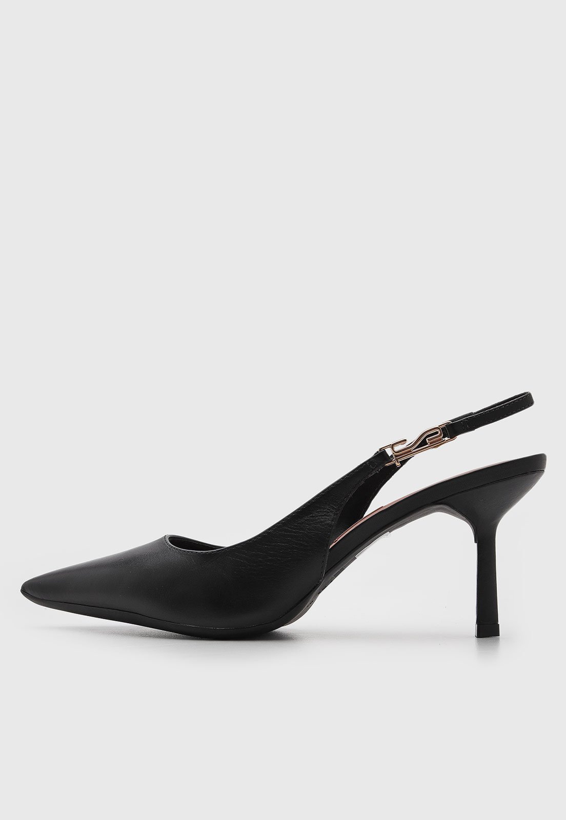 Scarpin Feminino Santa Lolla Couro Slingback Preto