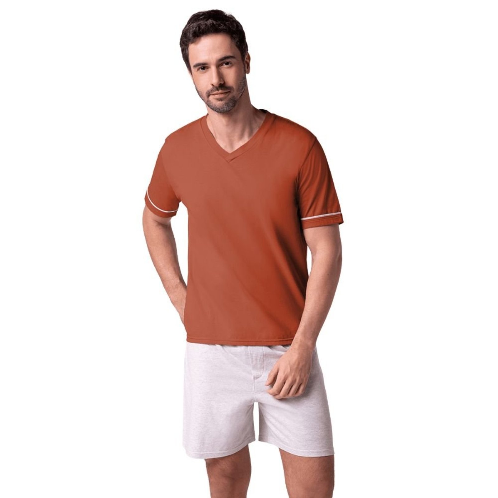 Pijama Curto Gola V Lupo Adulto Masculino 28000-001