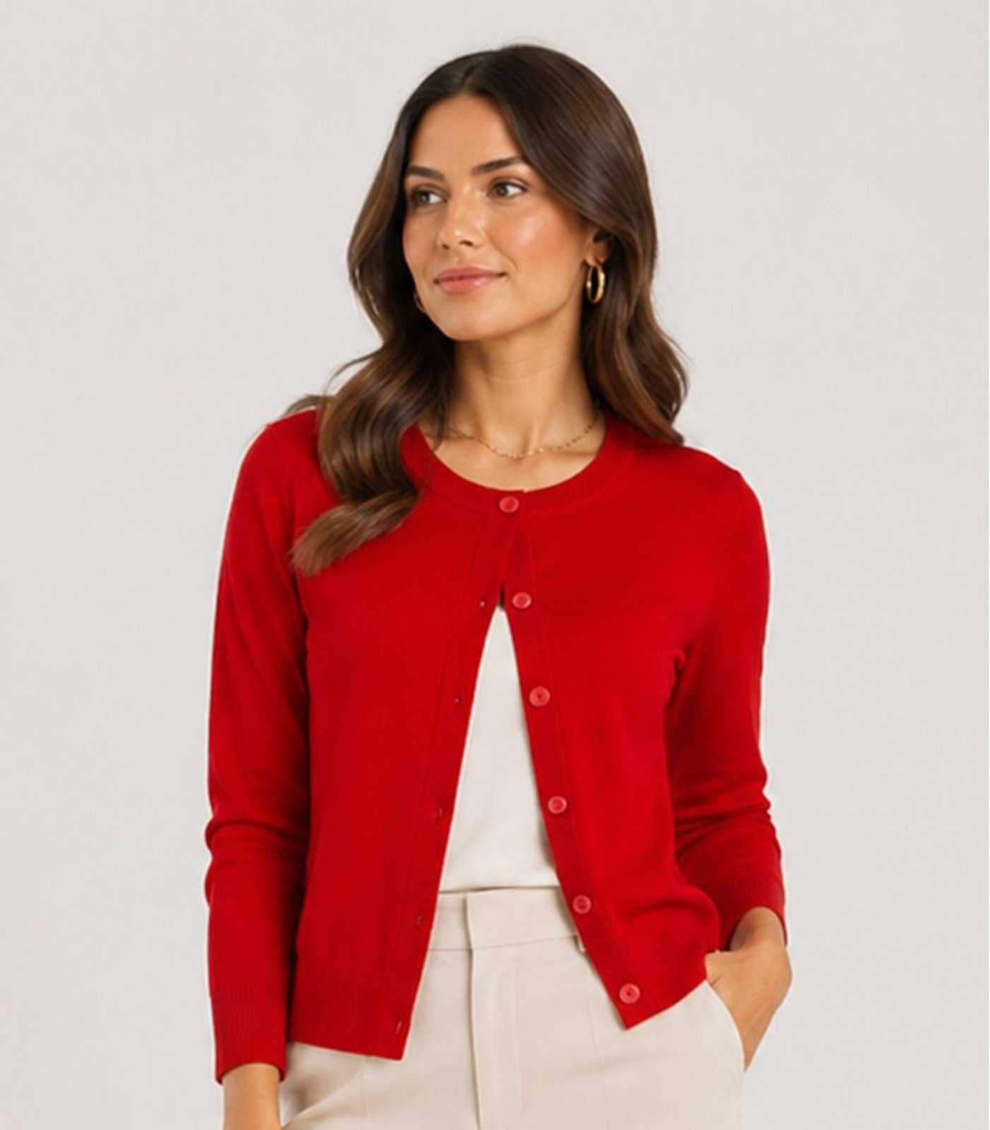 Cardigan Feminino Em Tricot Infinita Cor Vermelho