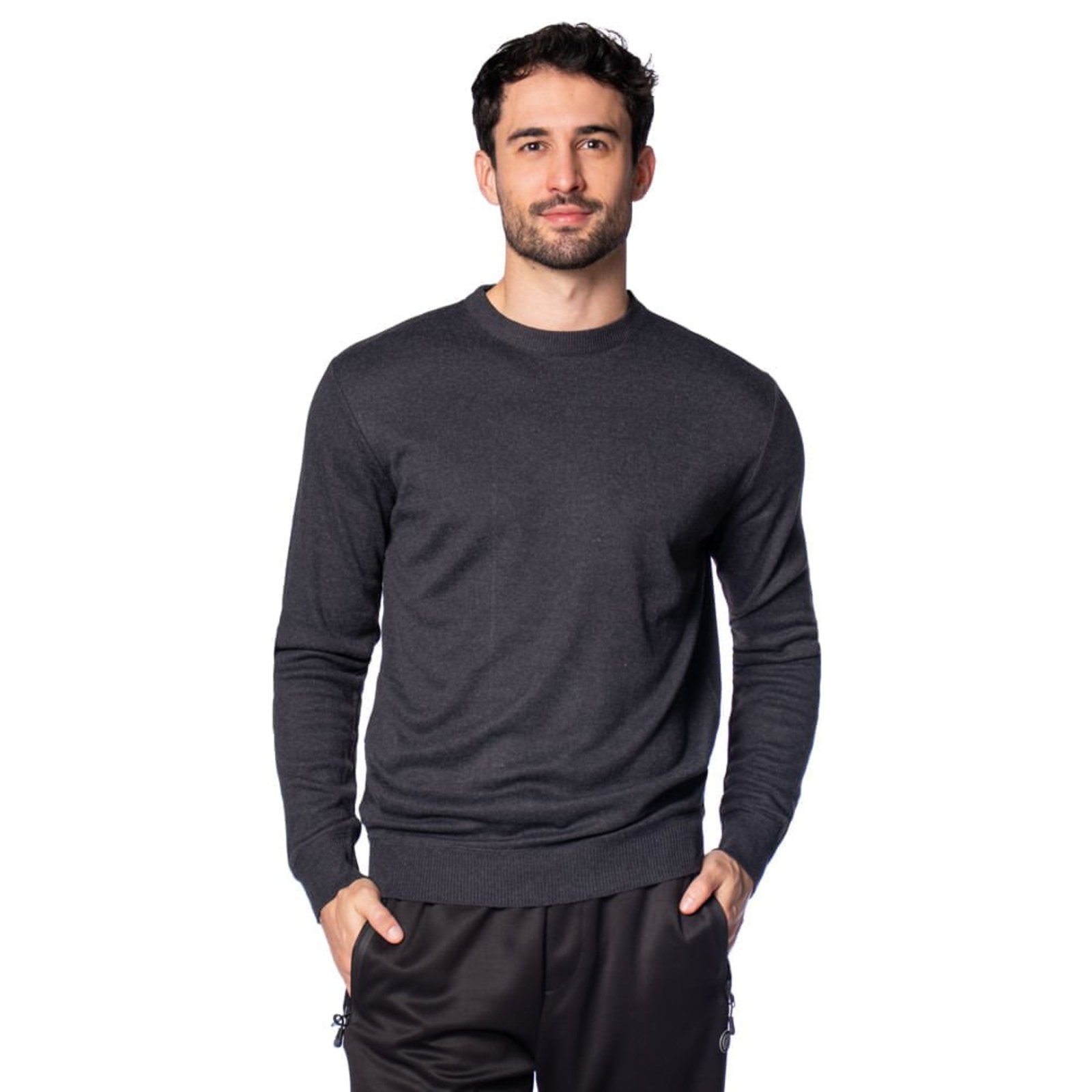 Suéter Masculino Balboa Versátil Preto Mescla