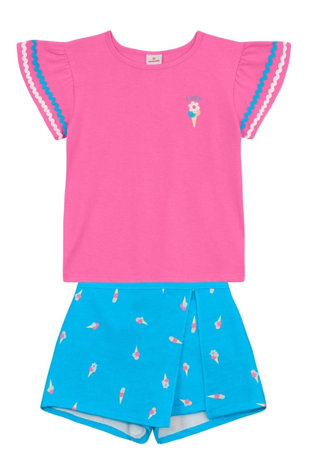 Infantil - Conjunto menina em meia malha Brandili