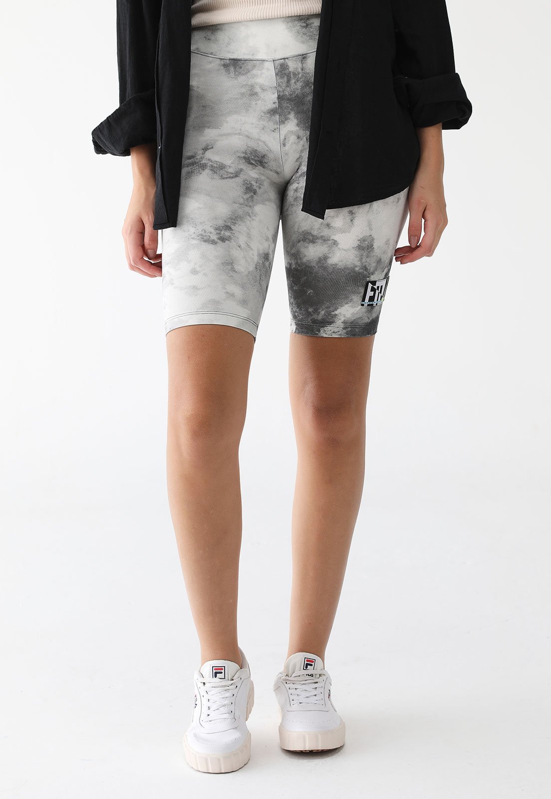 Vista 2 Bermuda Ciclista Fila Ajustada Street Hop Off-White off-white white Fila off-white white