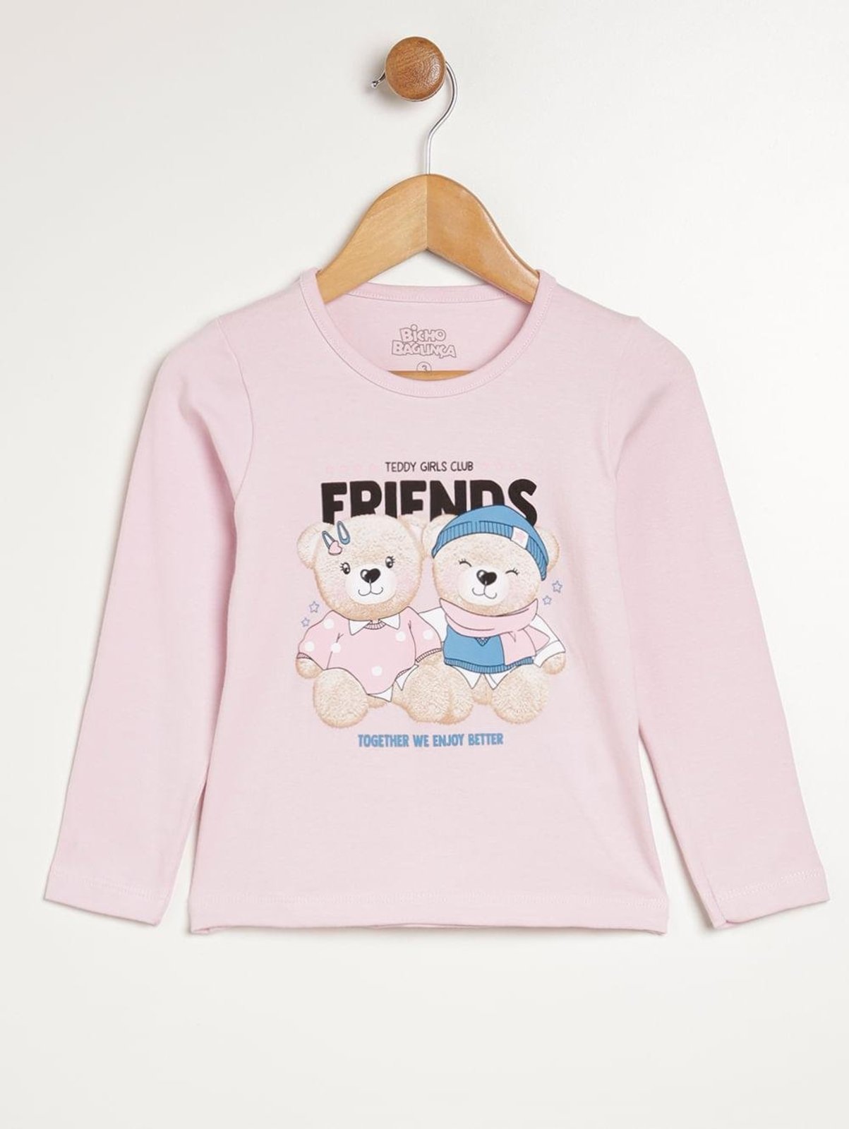 Infantil - Blusa Manga Longa Para Menina - ROSA CLARO