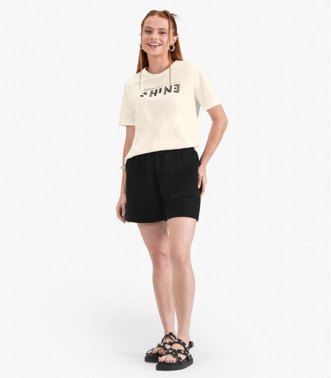 Infantil – Camiseta Juvenil Feminina Manga Curta Minty Bege