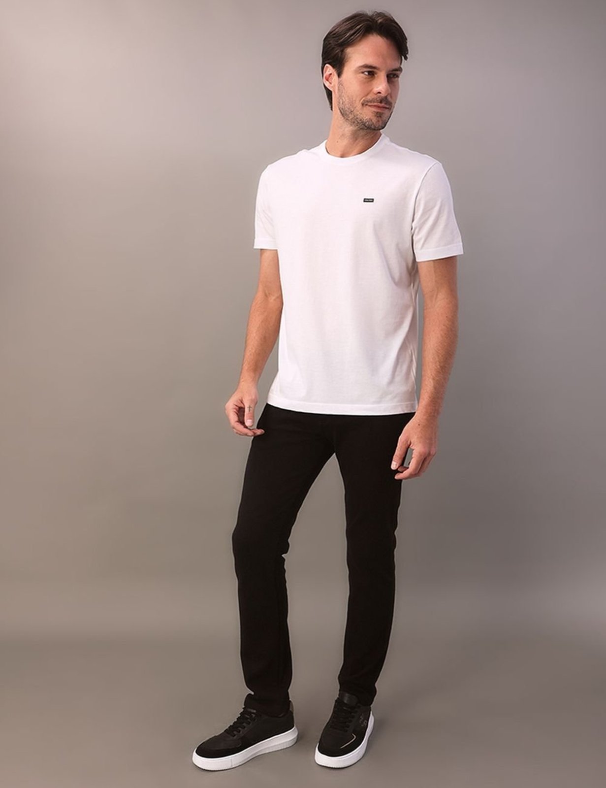 Camiseta Mc Ck Masc Algodão Egípcio - Branco Calvin Klein Jeans