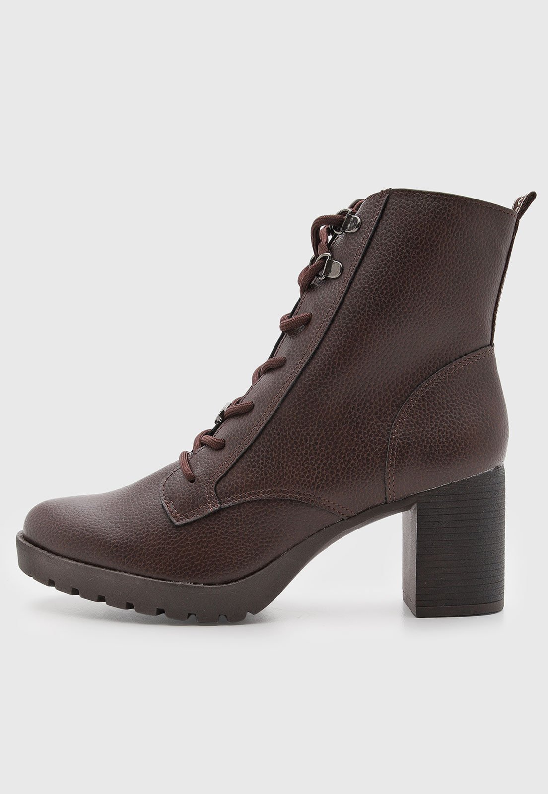 Bota Coturno Feminino Via Marte Cano Médio Marrom
