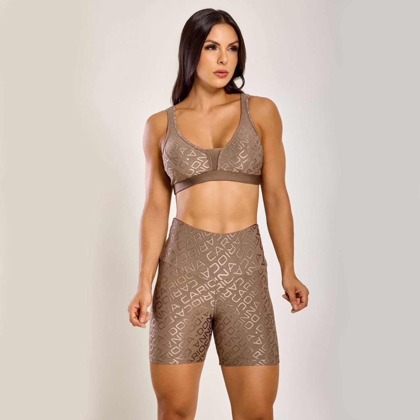 Short j Winner Donna Castanho Texturizado Donna Carioca