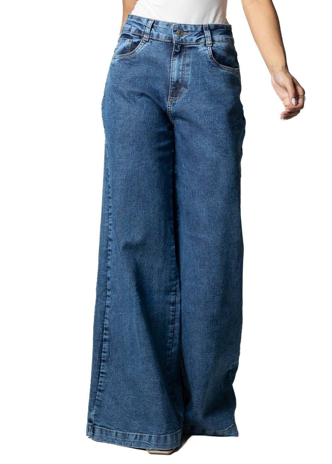 Calça Jeans Sawary Super Wide Leg - 283561 - Azul - Sawary