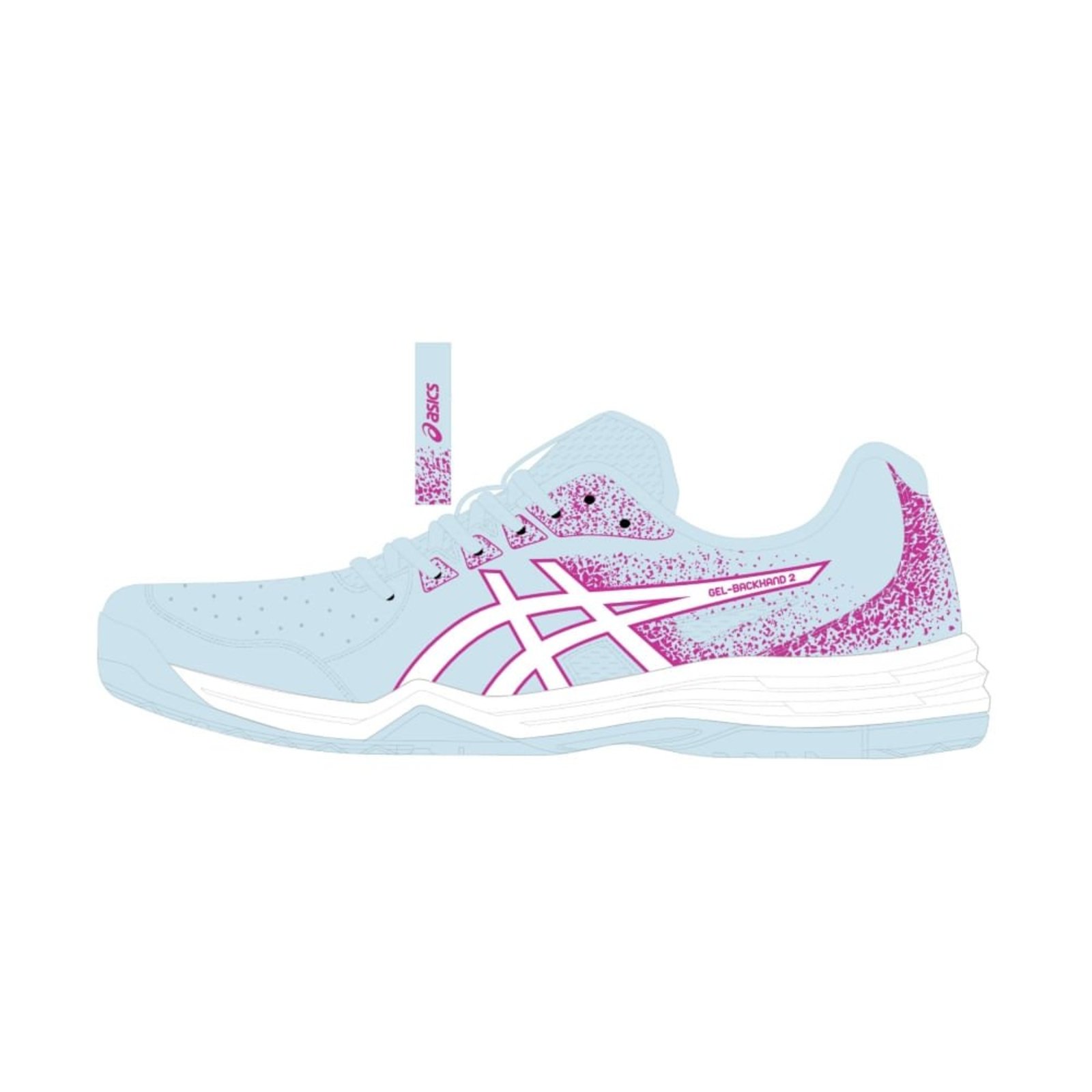 Tênis ASICS Gel-Backhand 2 - Feminino - Rosa/Branco