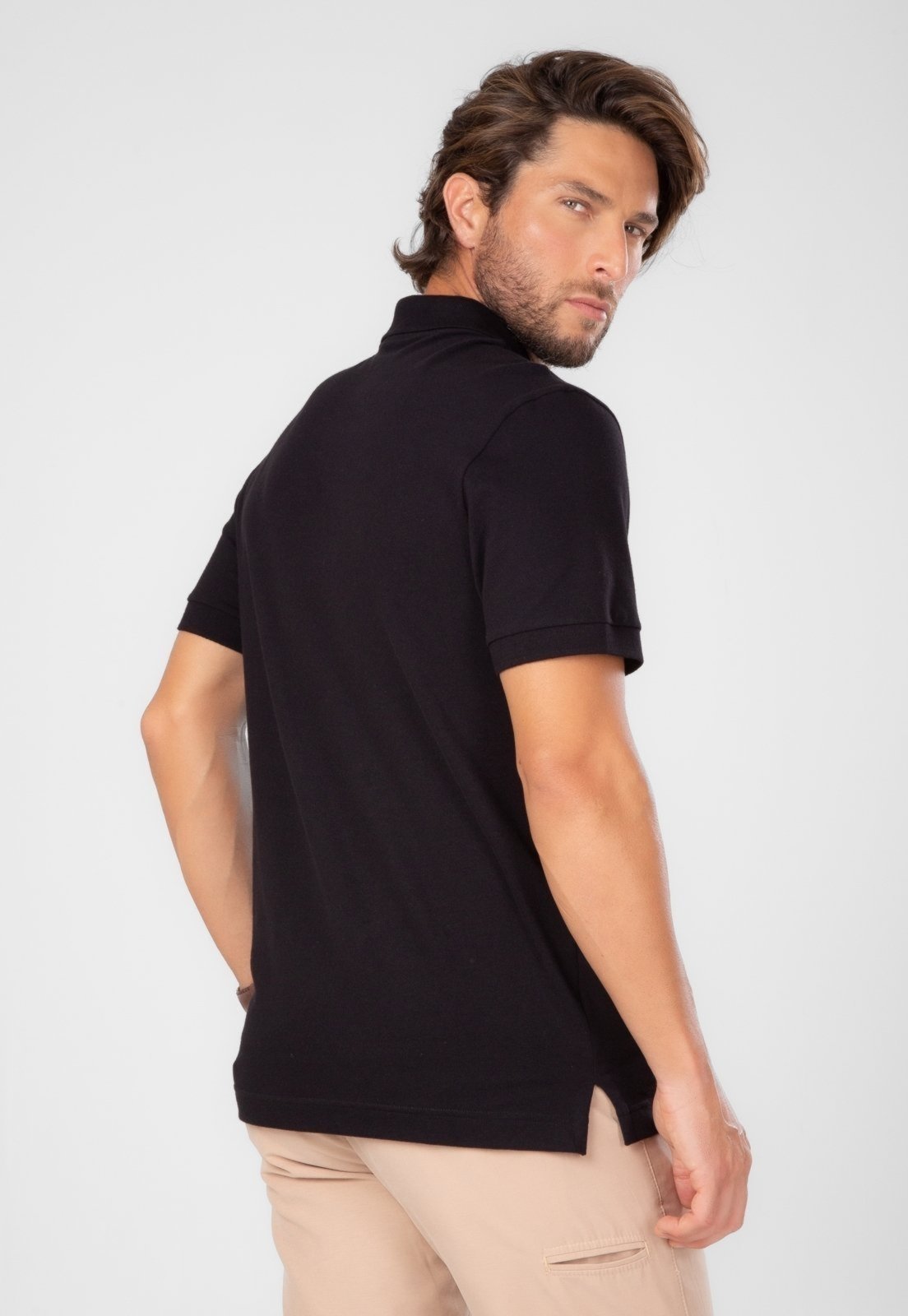 Polo Traymon Piquet Slim Com Elastano Preto