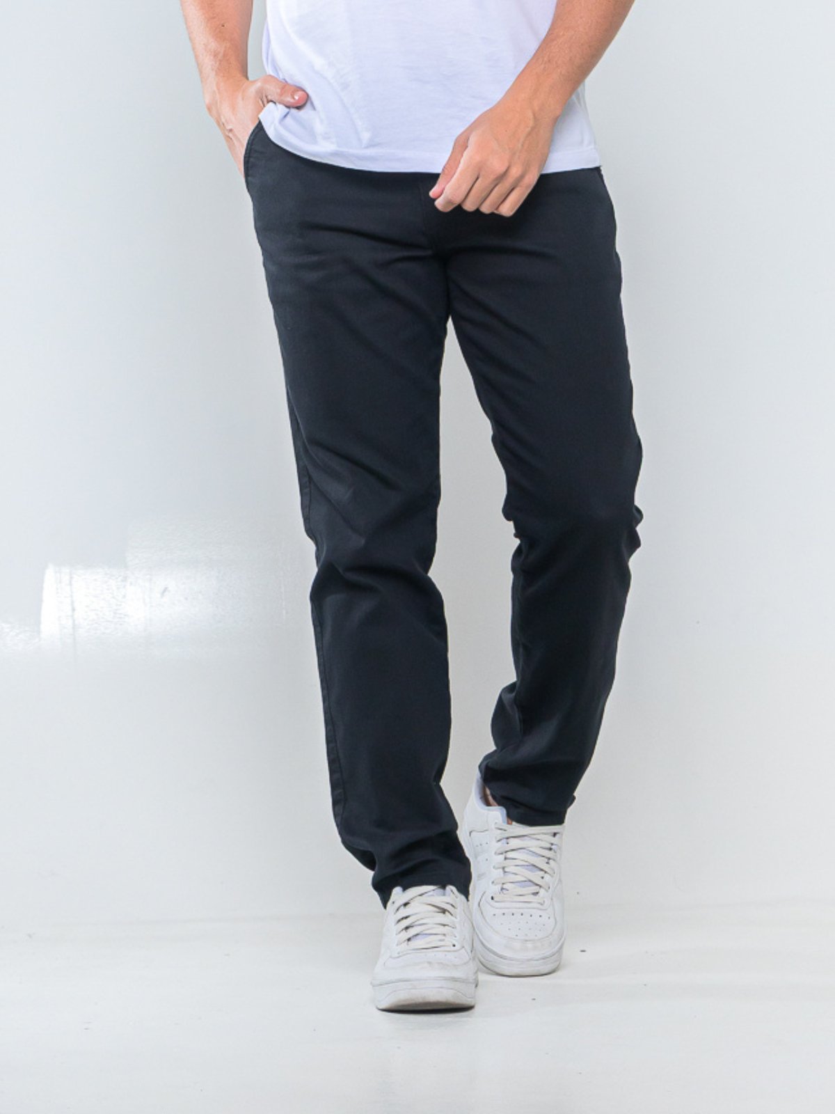 Calça Sarja Masculina Alpha Street Wear Confortável para o Dia a Dia Preta