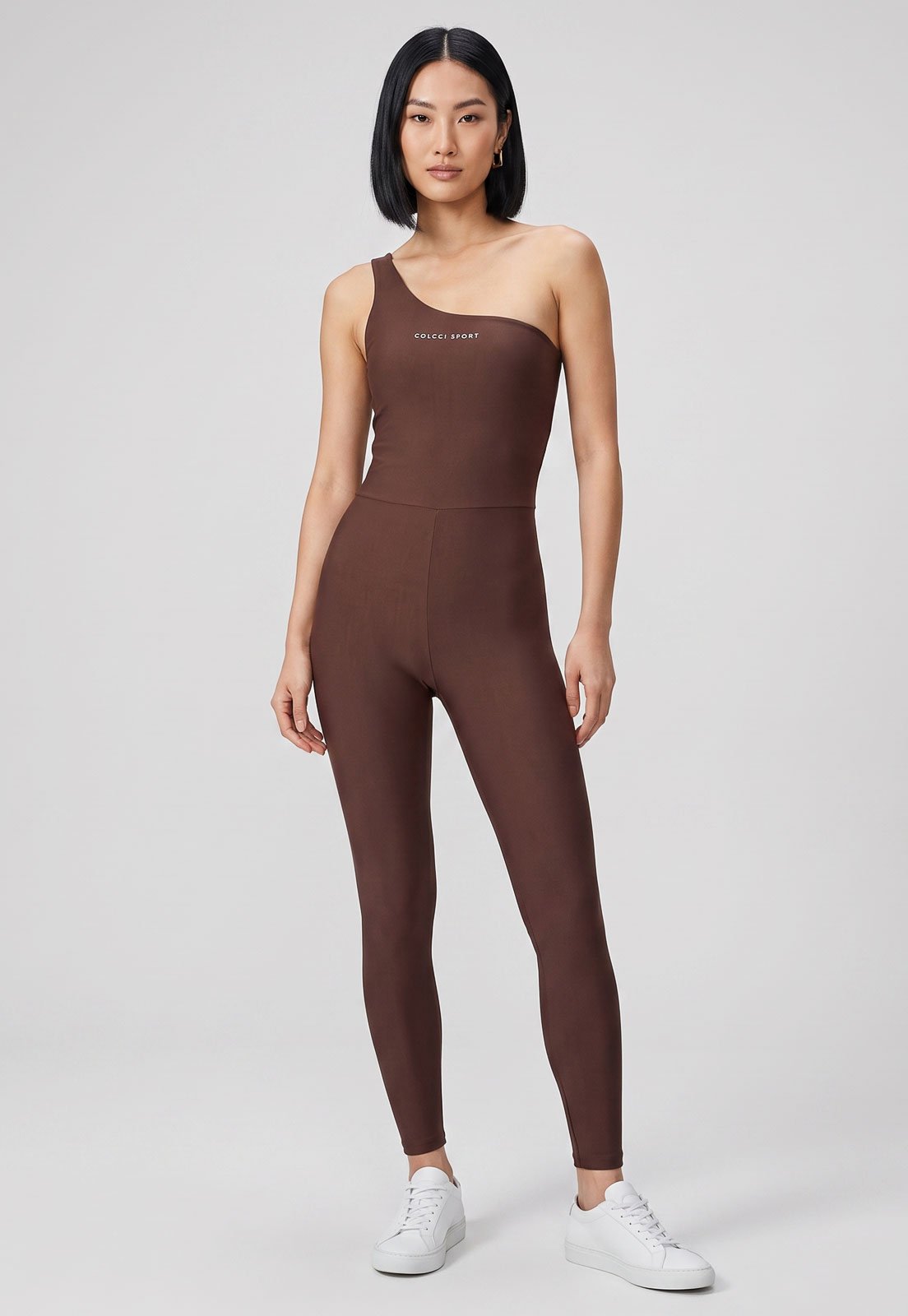 Macacão Feminino Colcci Sport Decote Assimétrico Marrom