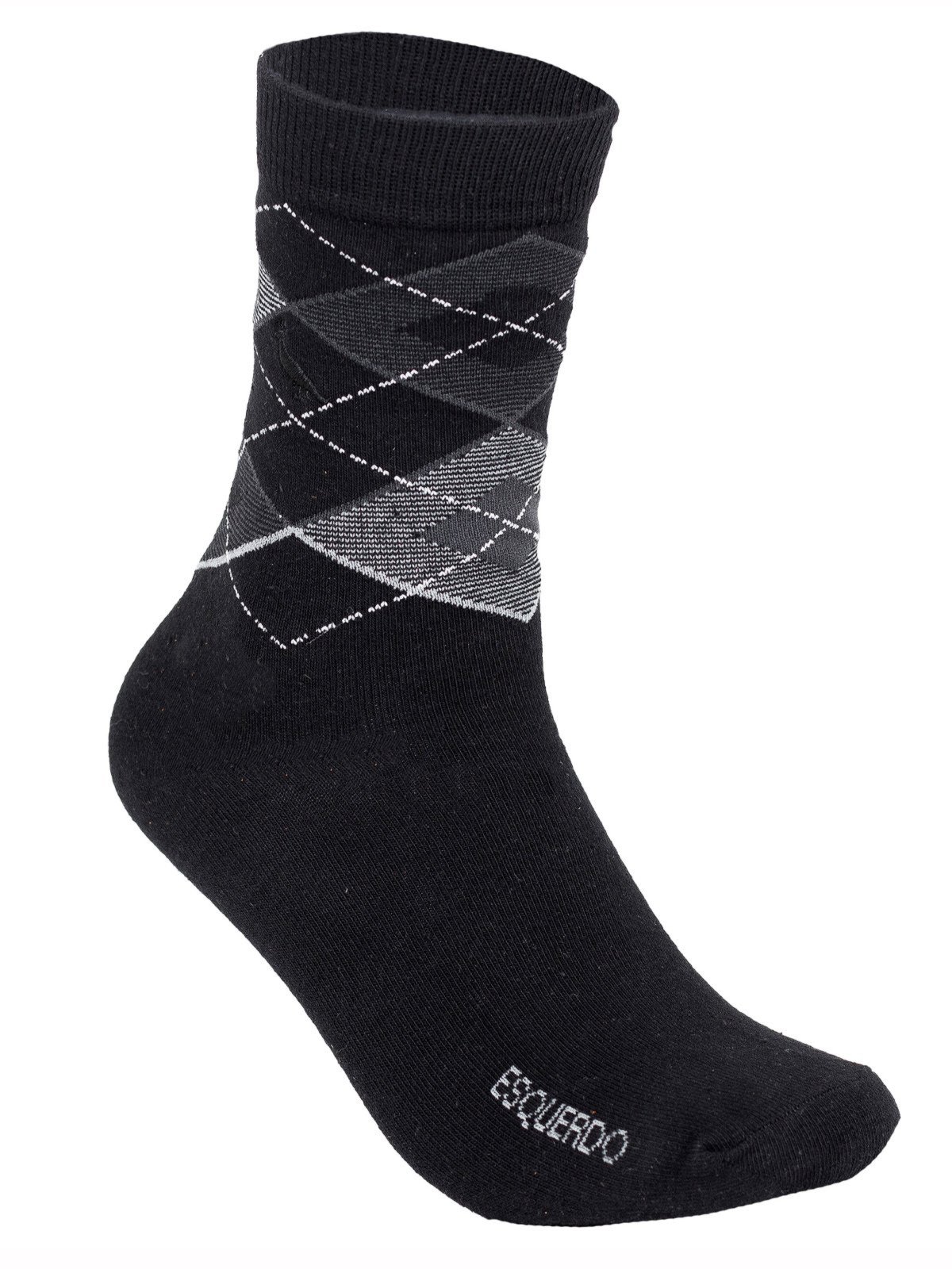 Meia Masculina Reserva RSV Social Cano Alto Algodão Confortável Preto Xadrez