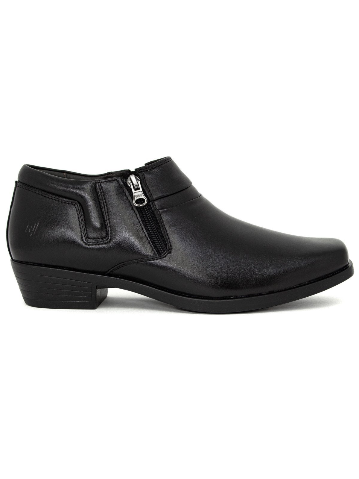 Bota Social Rafarillo Way Couro Legítimo Salto Carrapeta Preto
