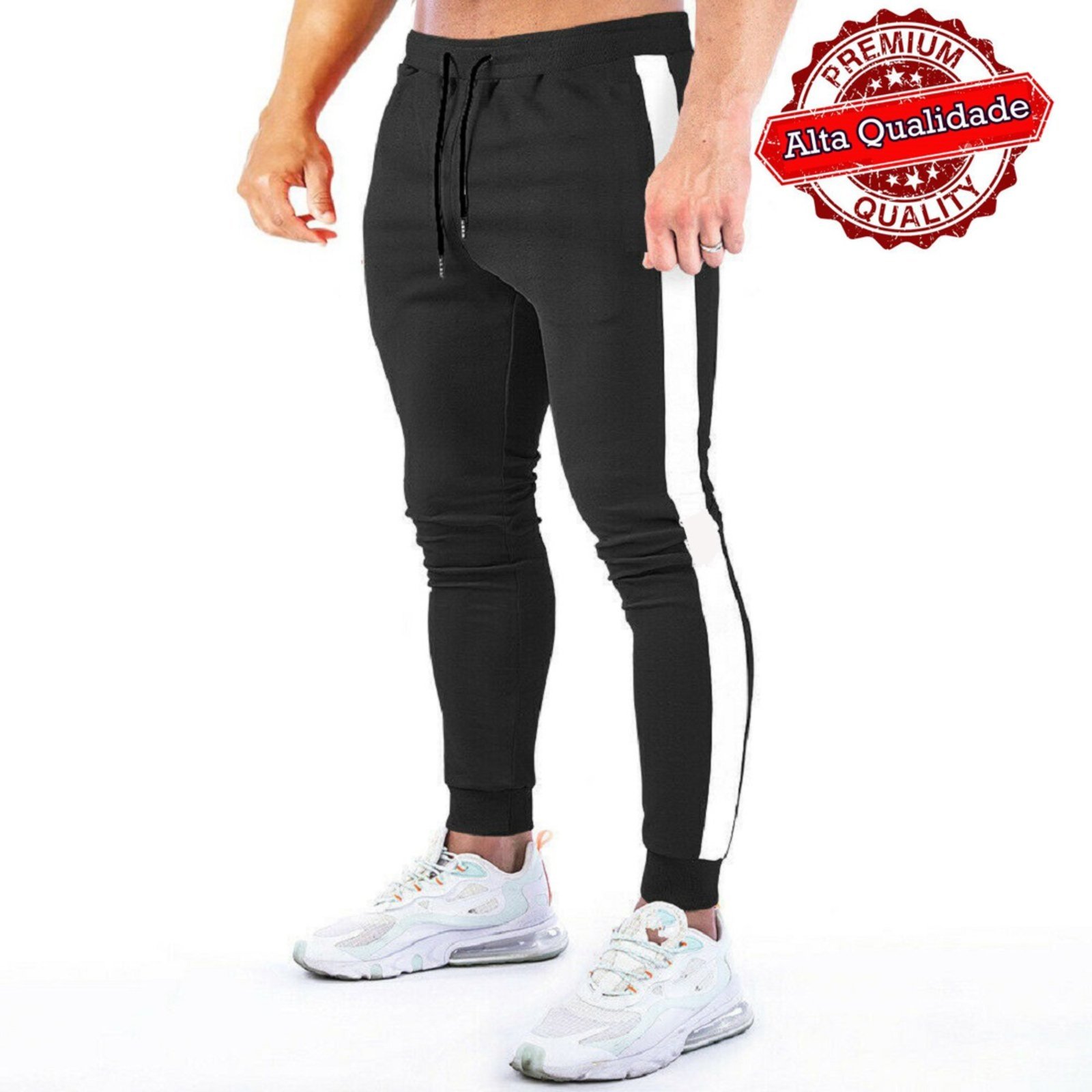Calça Moletom Masculina Casual ou Academia Esportiva Confortável Skinny